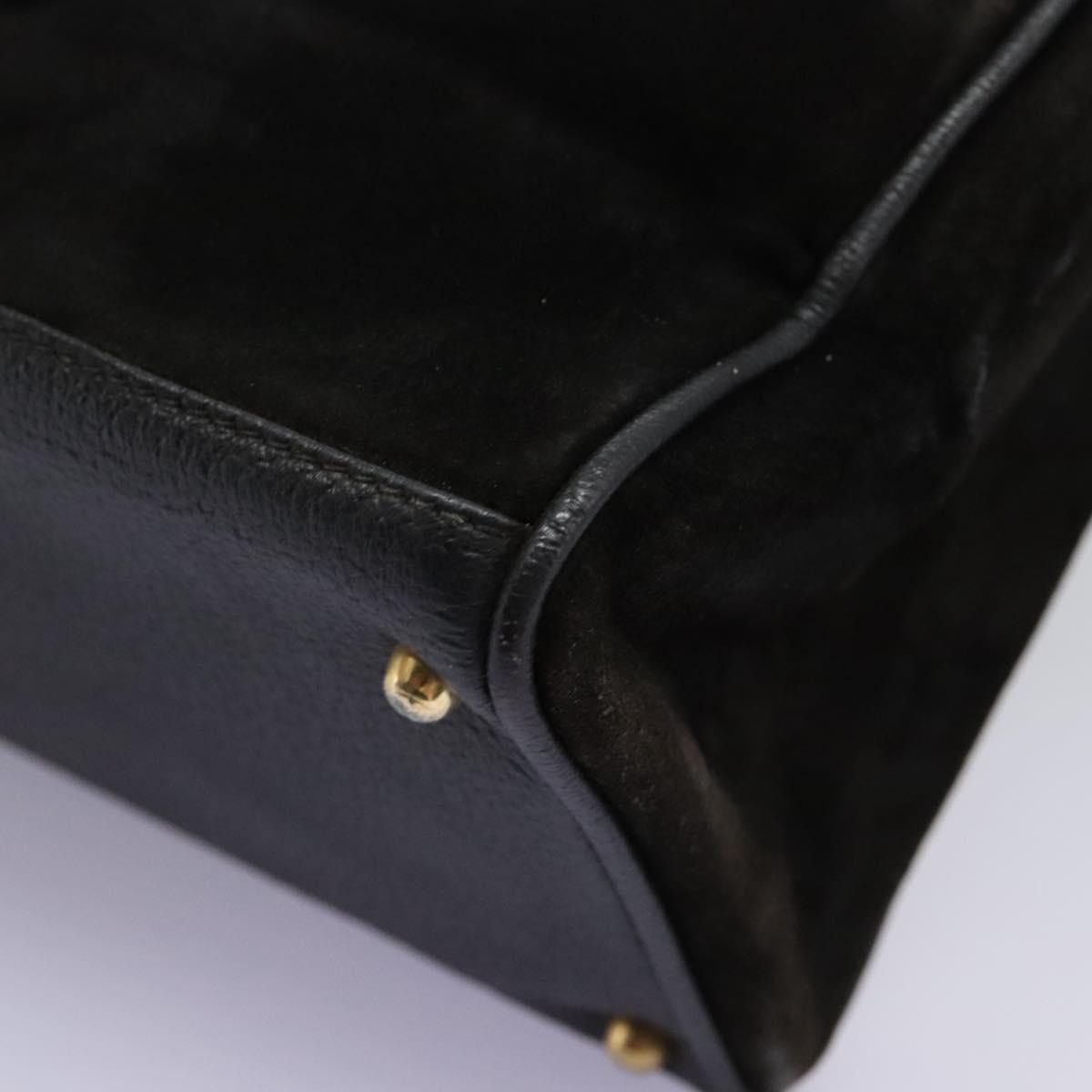Gucci GUCCI Bamboo Hand Bag Suede Leather Black Gold 000 122 000 Size ONE SIZE - 11 Thumbnail