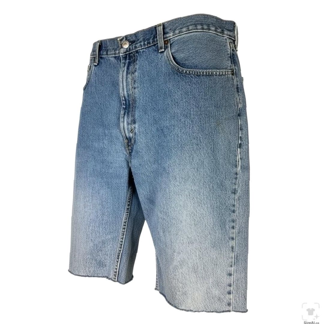 Levi's VINTAGE Levis 550 Denim Shorts Bermuda 42 Blue Relaxed 5-Pocket Denim Cotton Zip Mens Shorts 550 Size US 42 / EU 58 - 2 Thumbnail