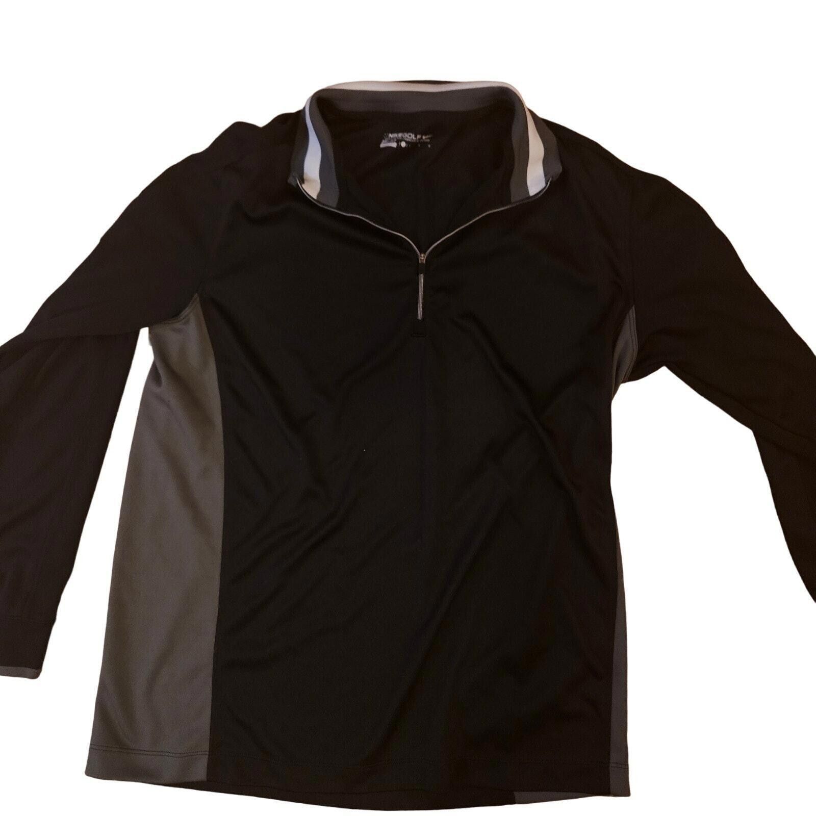 Nike Nike Mens Golf Dri-Fit Pullover Quarter-Zip Black Gray SZ L Size US 34 / EU 50 - 1 Thumbnail