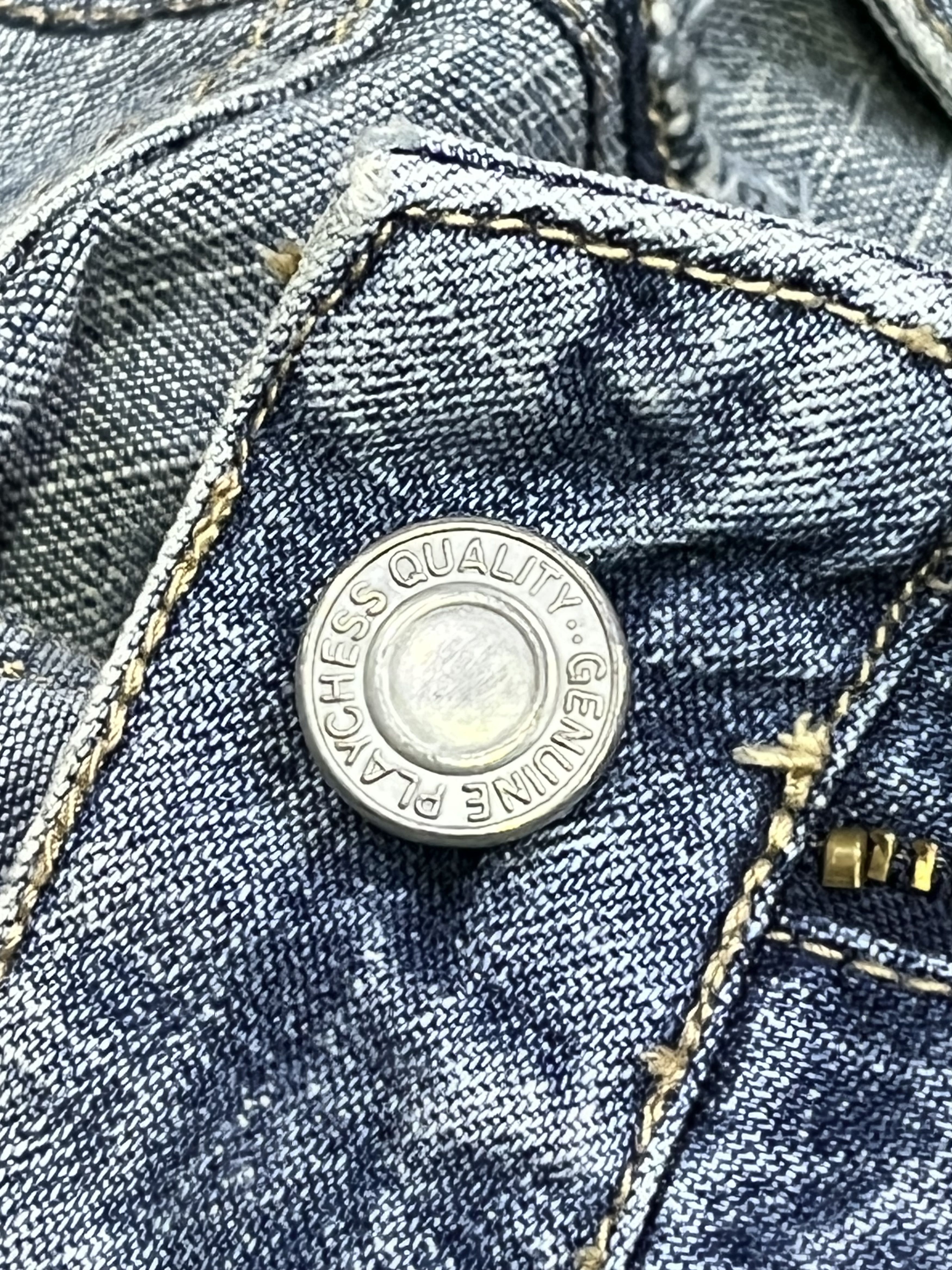 Japanese Brand Vtg Playchess Japan Hem Cut Side Flare Denim Light Wash Size 32" / US 10 / IT 46 - 7 Thumbnail