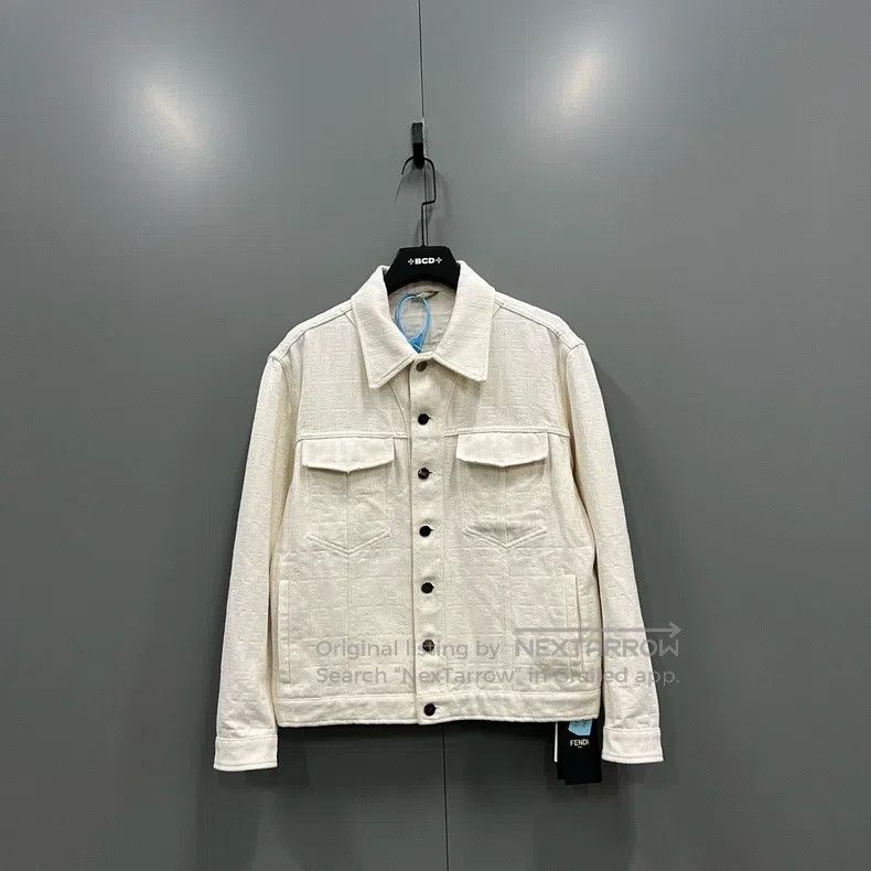 Fendi Fendi Beige Double F Embossed Denim Jacket Size US S / EU 44-46 / 1 - 1 Thumbnail