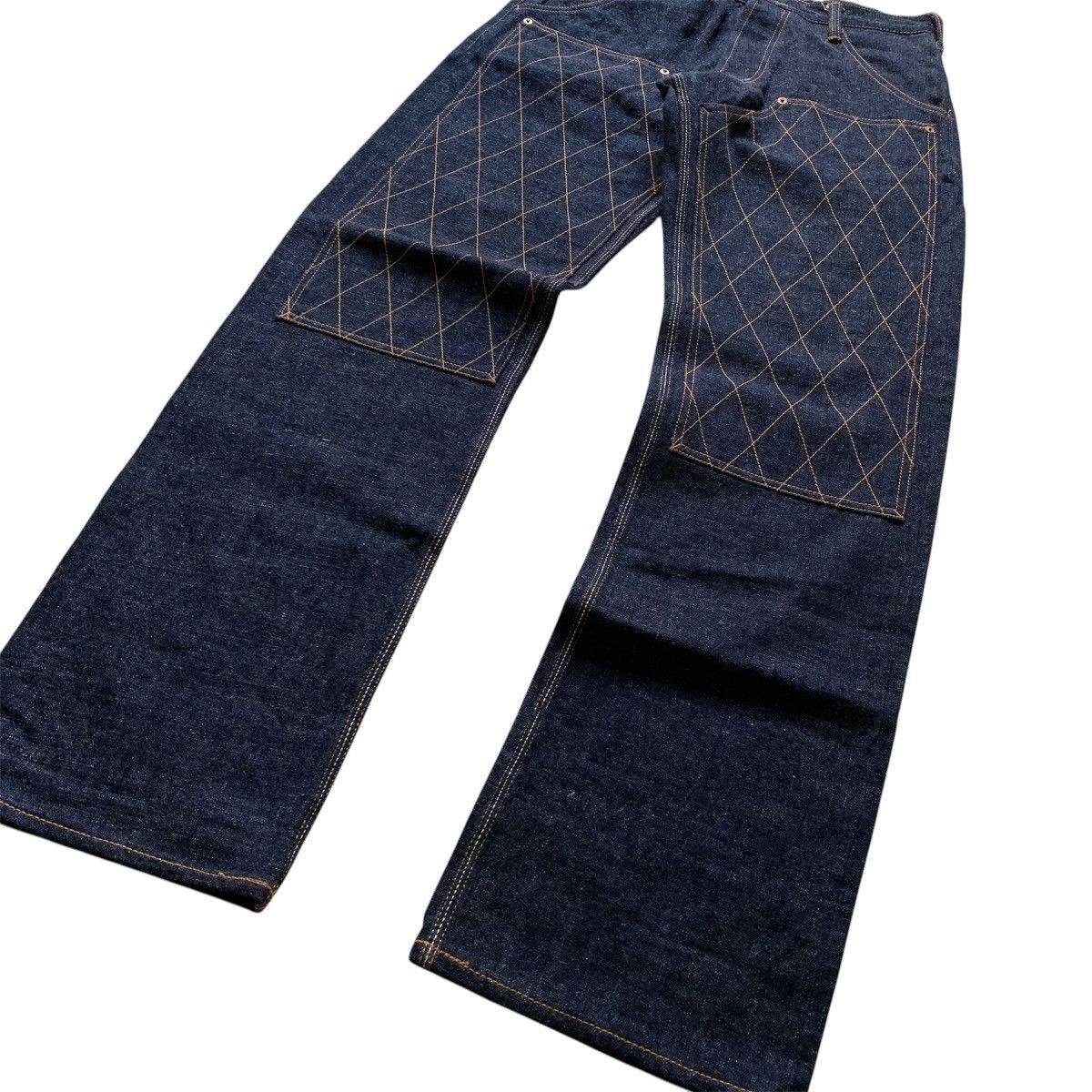 Japanese Brand Vtg 90s Union Bross Double Knee Slevedge Denim Pants Size US 32 / EU 48 - 6 Thumbnail