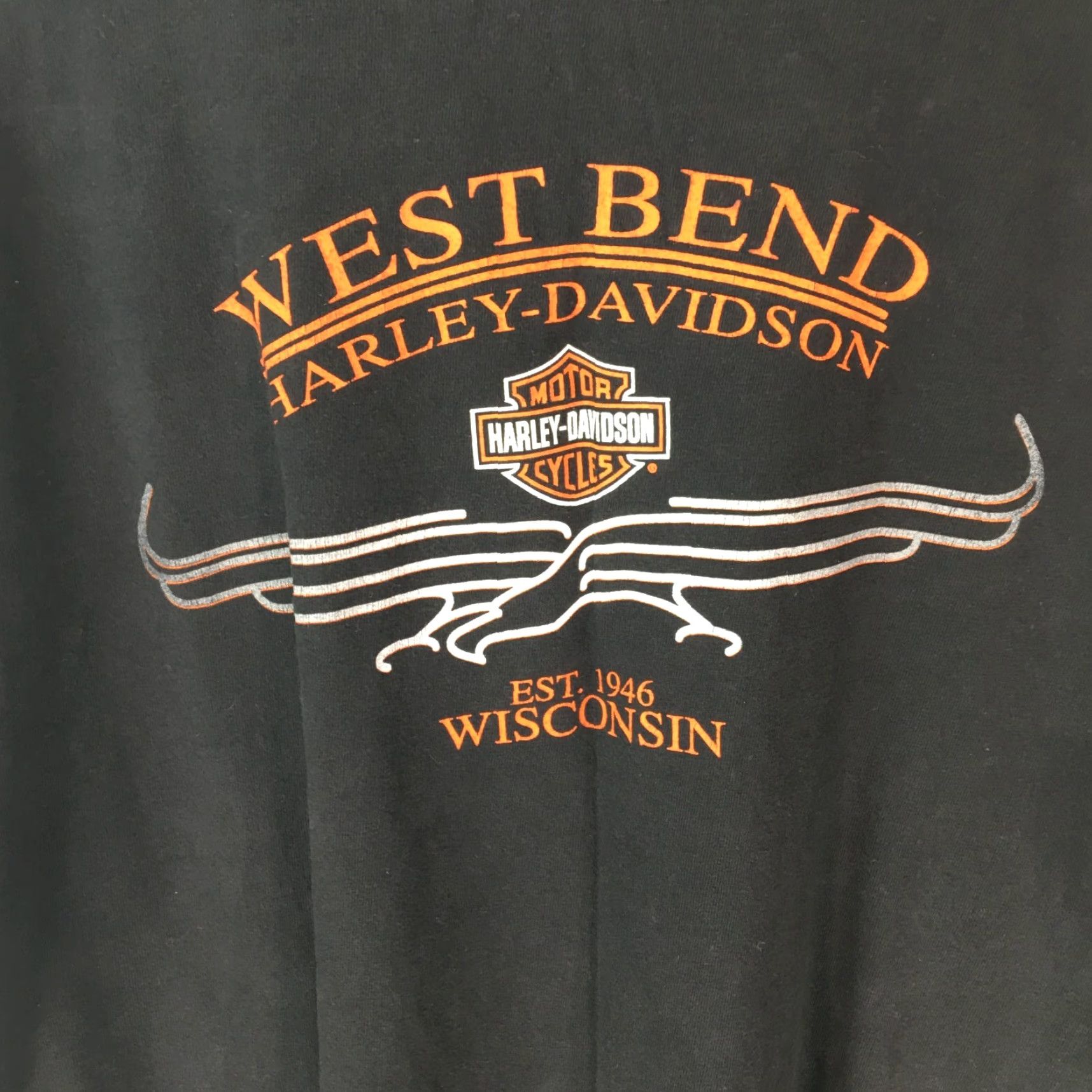 Harley Davidson VINTAGE Harley-Davidson Wisconsin West Bend T-Shirt Men 2XL Black Short Sleeve Crew Neck Logo Print Retro 2000s Size US XXL / EU 58 / 5 - 4 Thumbnail