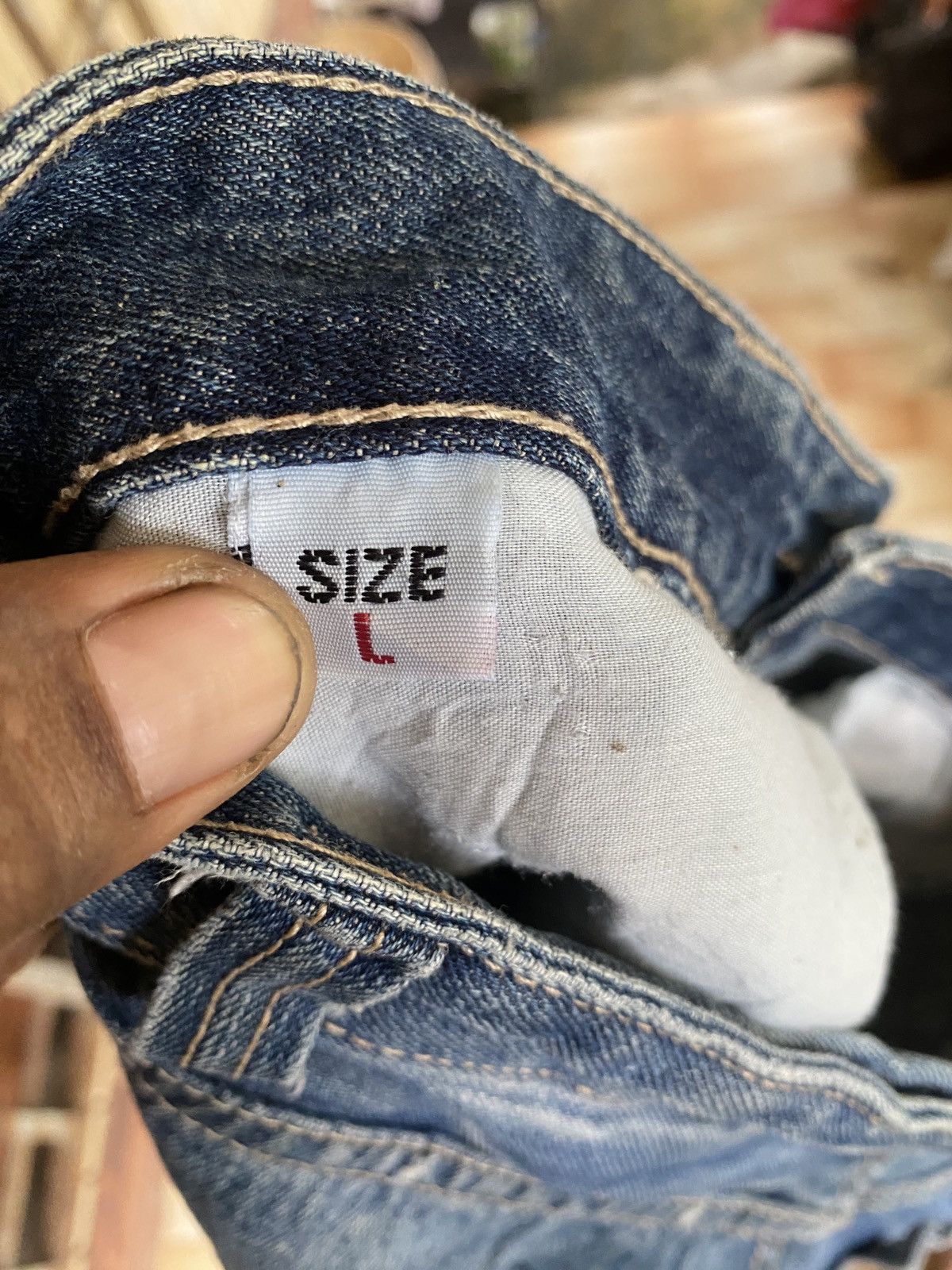 If Six Was Nine × PPFM × Vintage Vintage back straight cut denim Size US 33 - 17 Thumbnail