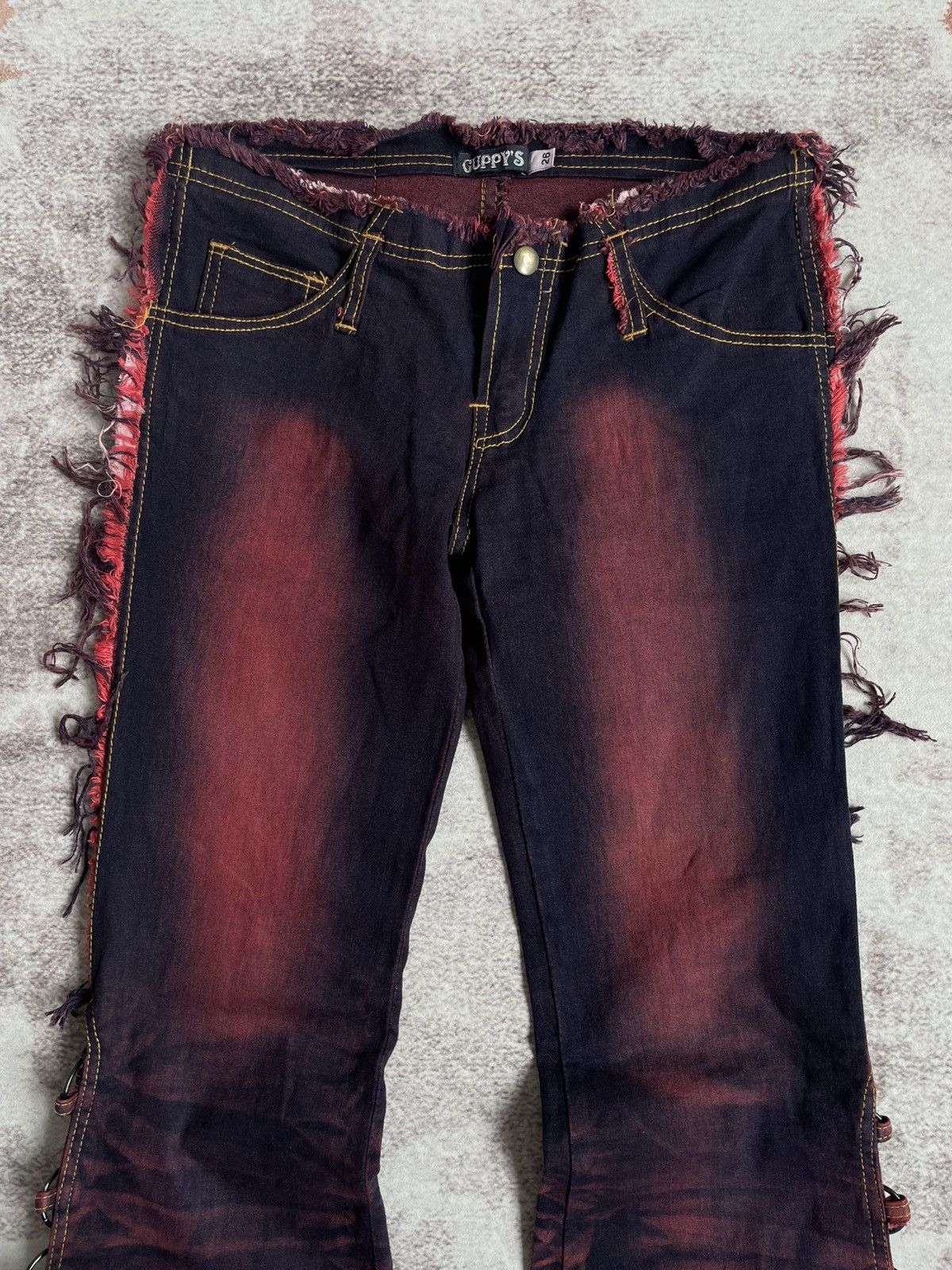 Japanese Brand Vintage Y2K Guppys Flare LGB Style Denim Pants Size US 28 / EU 44 - 3 Thumbnail