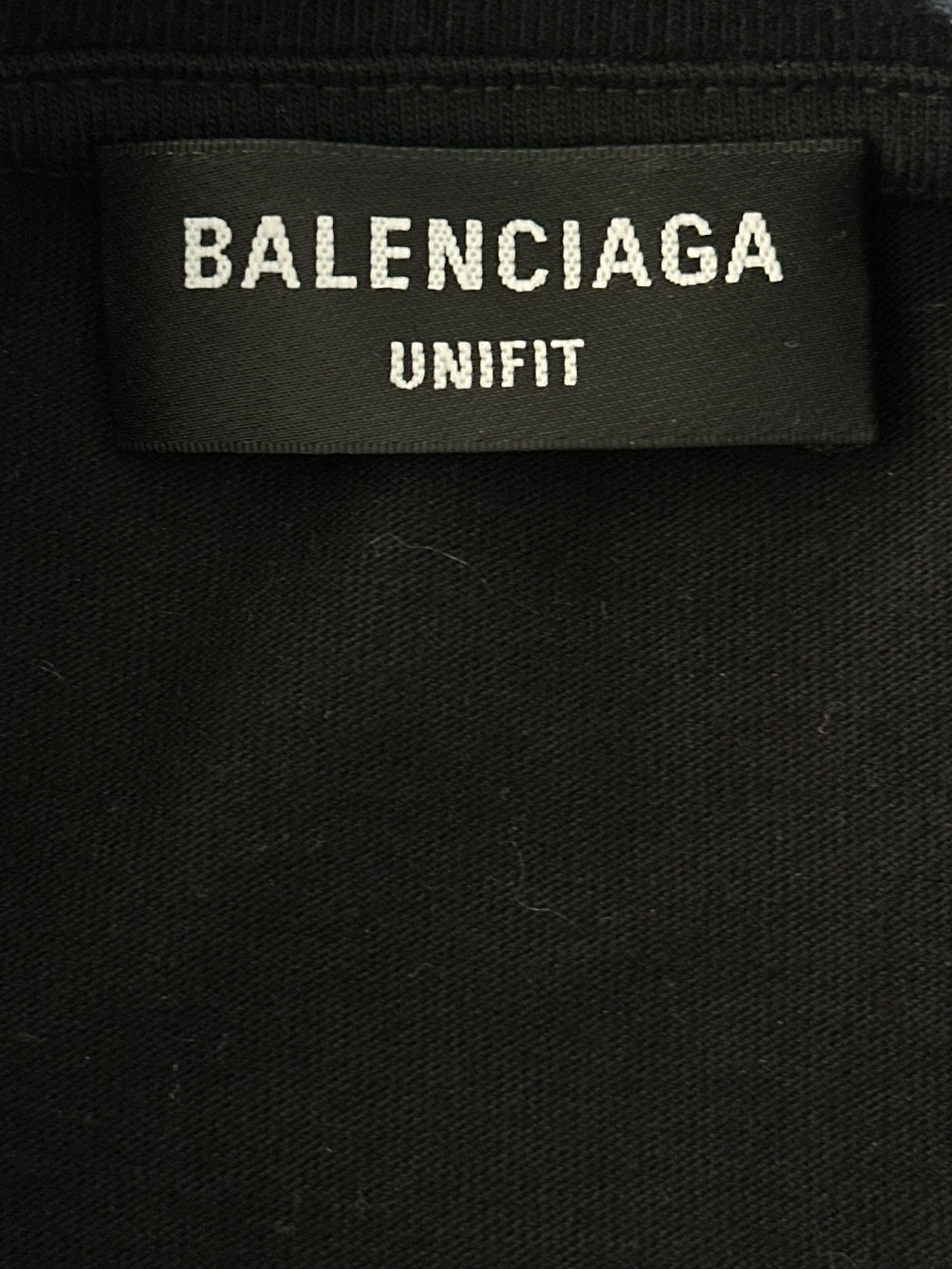Balenciaga Balenciaga Black & White Waterfall Logo T-Shirt Size US L / EU 52-54 / 3 - 3 Thumbnail
