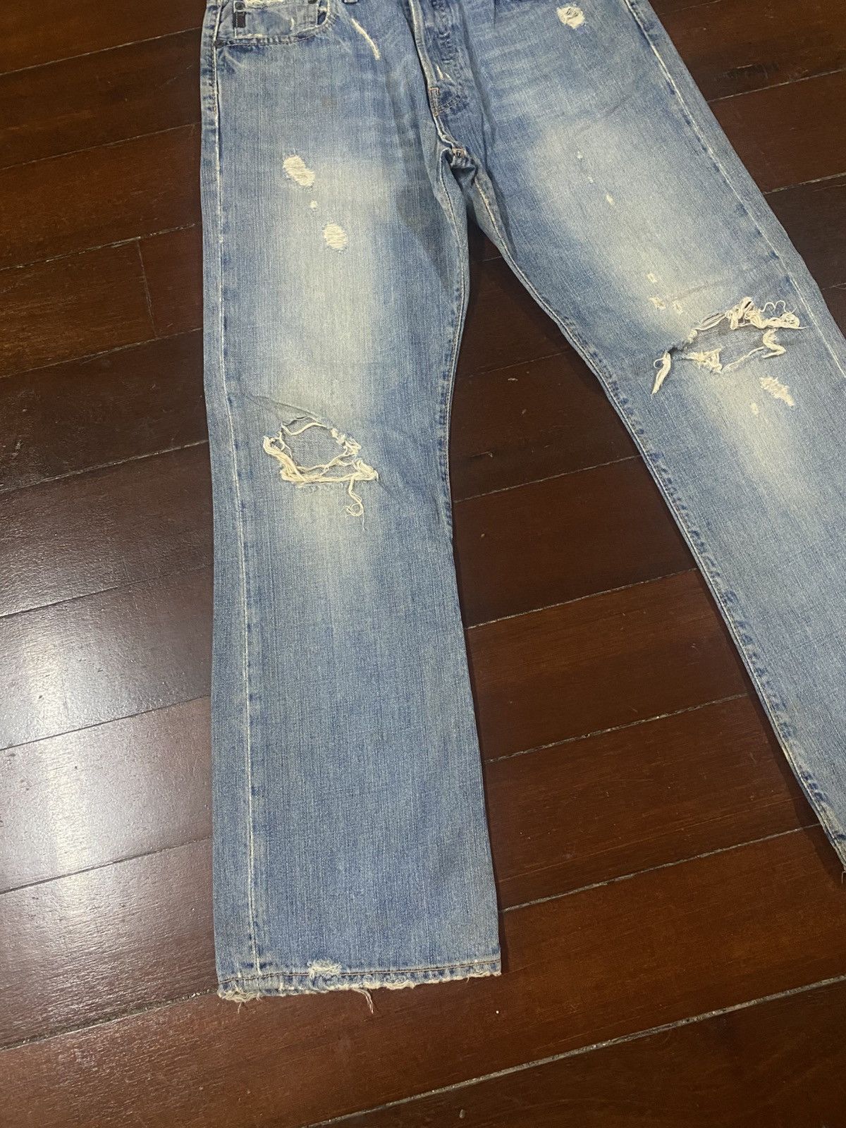 Abercrombie & Fitch Y2k Fitch Baggy Selvedge Vintage distressed mud wash Size US 32 / EU 48 - 3 Thumbnail