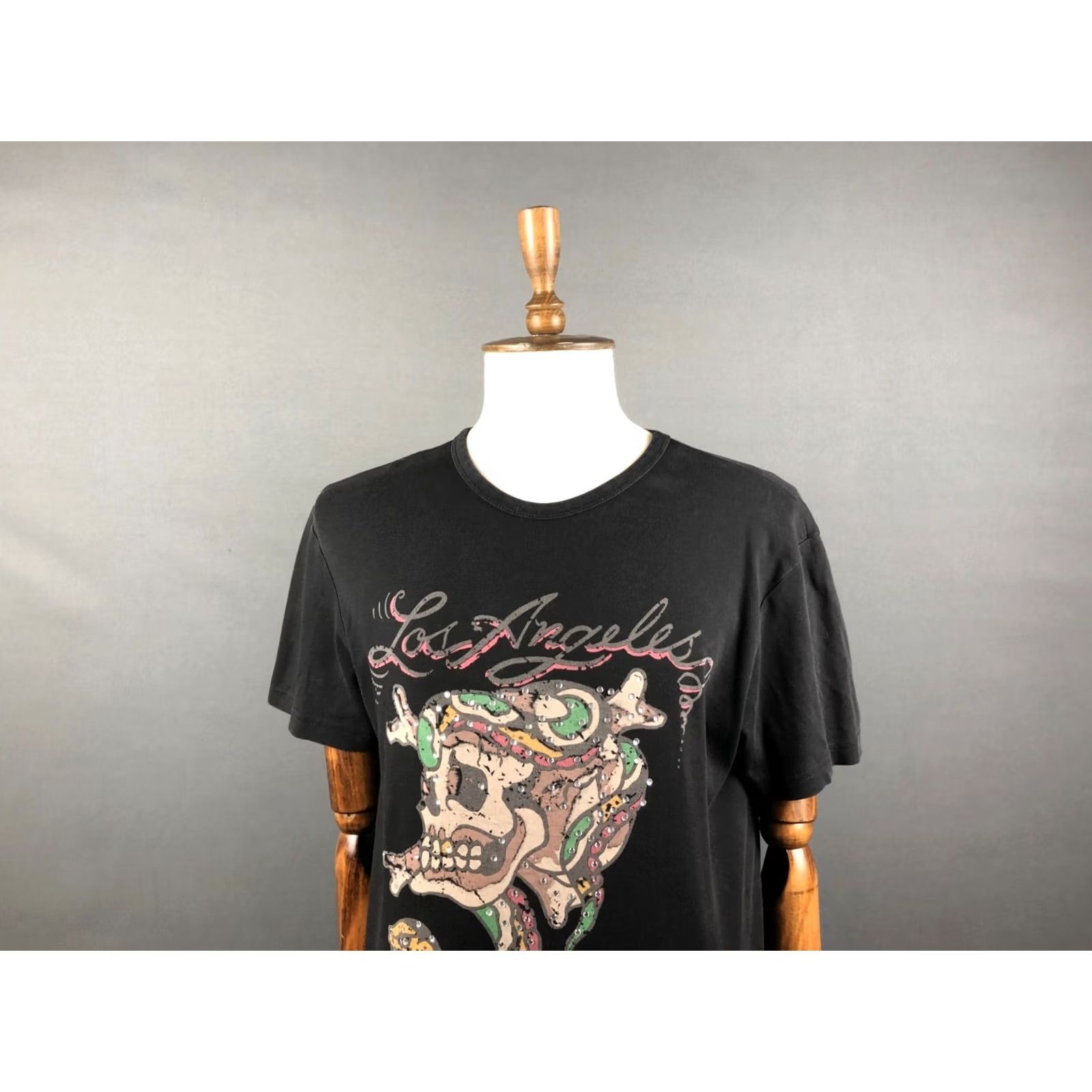Ed Hardy Ed Hardy T-Shirt Men XXL Black Printed Cotton Crew Neck Short Sleeve Logo Rhinestone Vintage: No Size US XXL / EU 58 / 5 - 4 Thumbnail