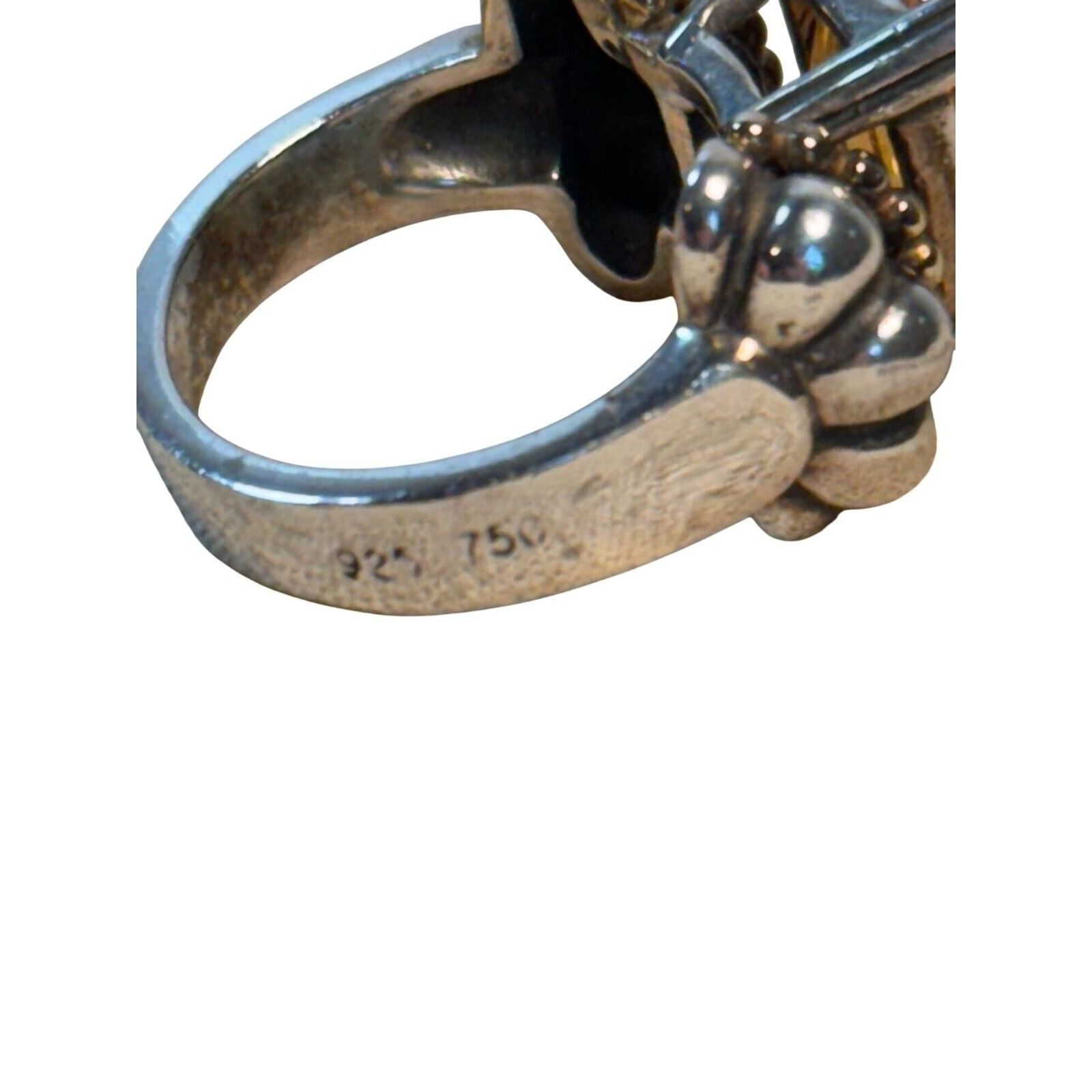 Other LAGOS CAVIAR Sterling Silver & 18K Gold Emerald Cut CITRINE Size ONE SIZE - 8 Thumbnail