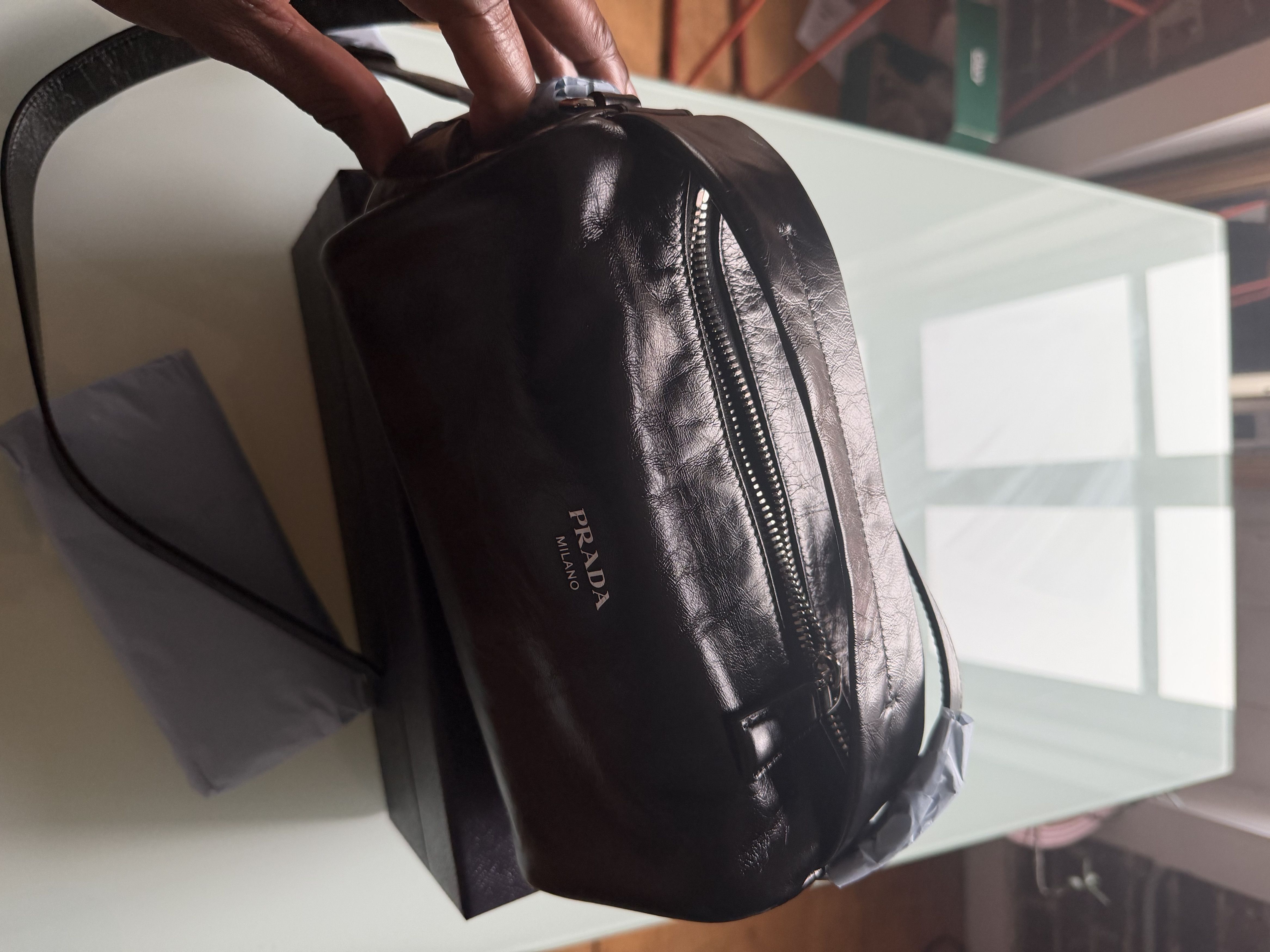 Prada Prada Black Leather Shoulder Bag MSRP $2,550 Size ONE SIZE - 15 Thumbnail