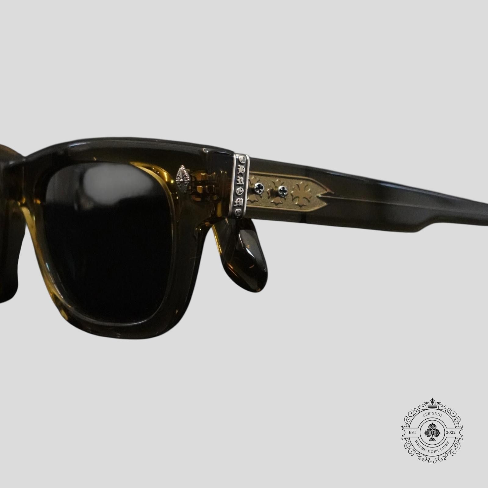 Chrome Hearts Chrome Hearts Dick Fitzener Glasses in Olive/Silver Size ONE SIZE - 6 Thumbnail