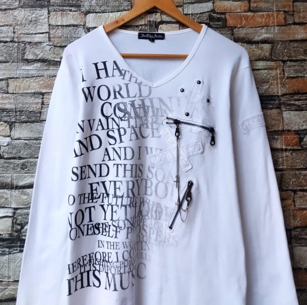 In The Attic Japanese Brand In The Attic Punk Style Vneck Long Sleeve Size US M / EU 48-50 / 2 - 2 Thumbnail