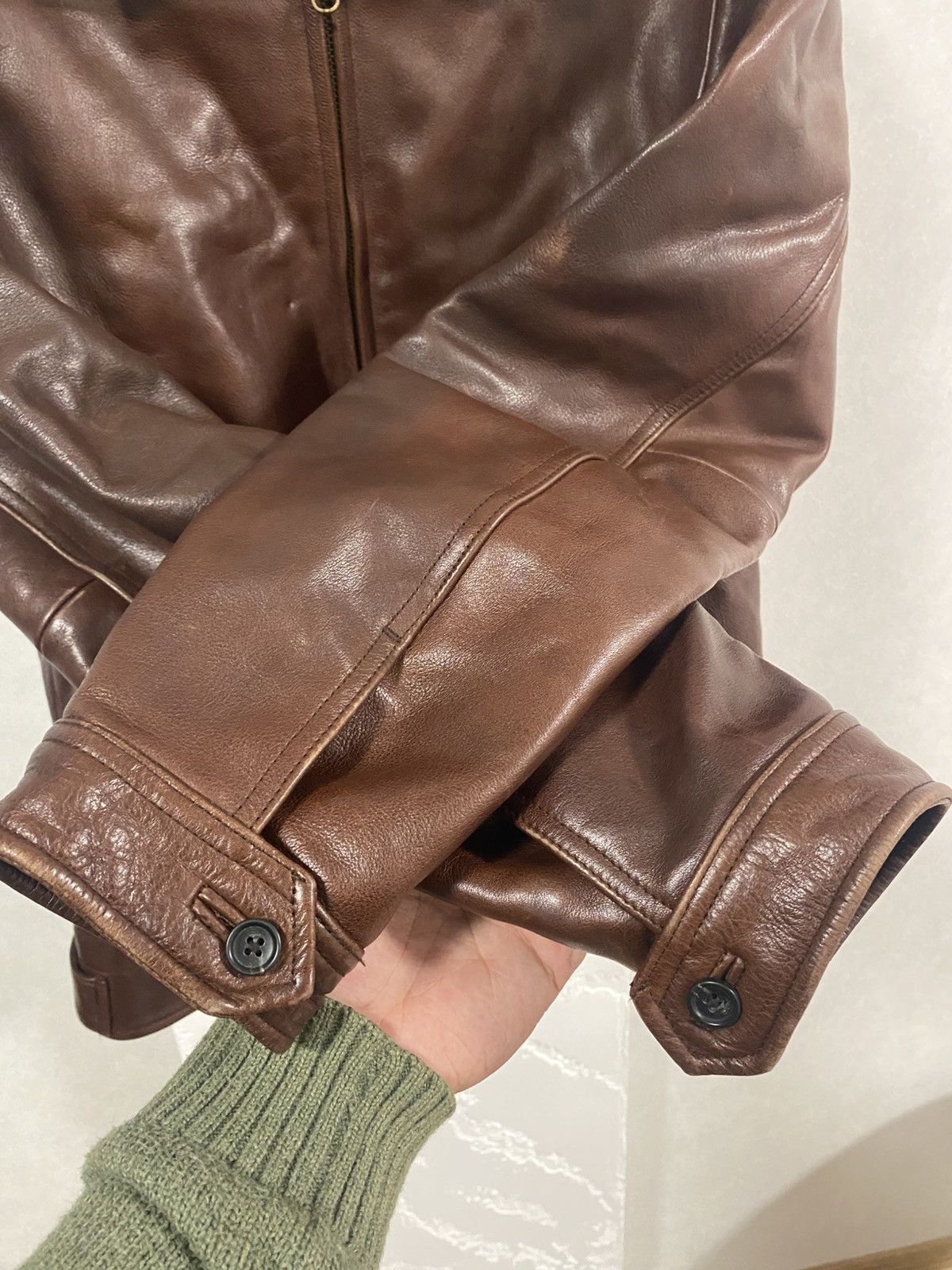J.Crew J.Crew Brown Thik Leather Jacket Size: M Green Label Size US M / EU 48-50 / 2 - 5 Thumbnail