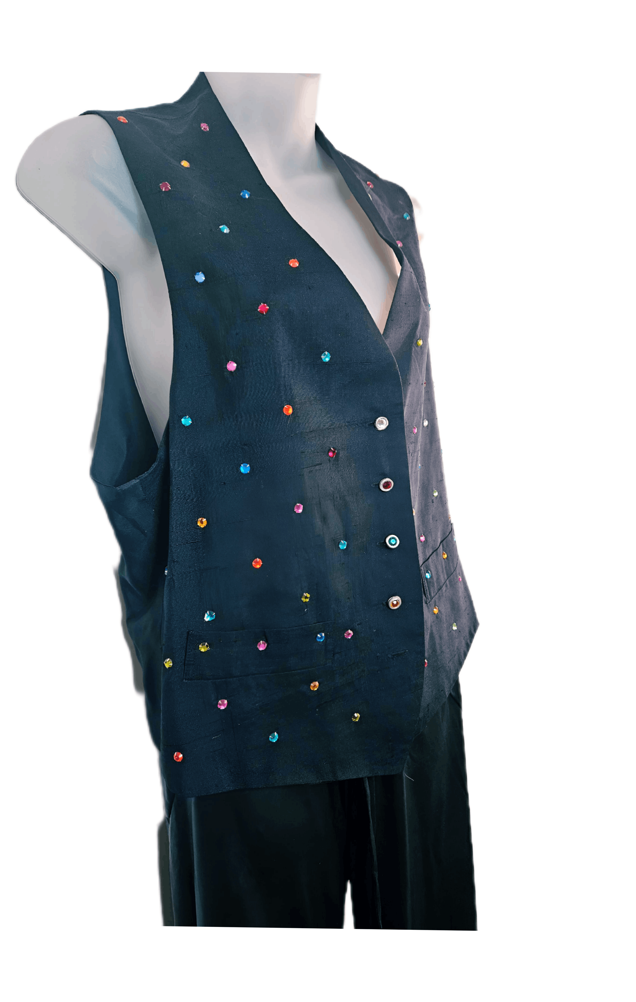 Todd Oldham Todd Oldham 1980s Rhinestone Silk Vest Women’s M New Size M / US 6-8 / IT 42-44 - 6 Thumbnail