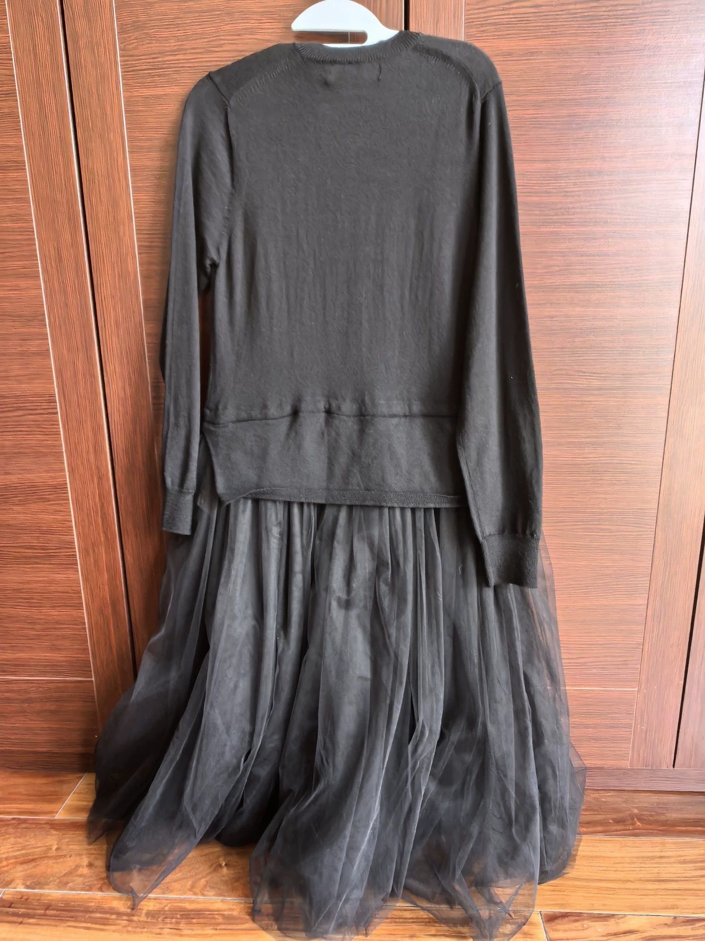 Comme des Garcons COMME des GARCONS Wool Black Tulle Layered Dress M (New) Size M / US 6-8 / IT 42-44 - 4 Thumbnail