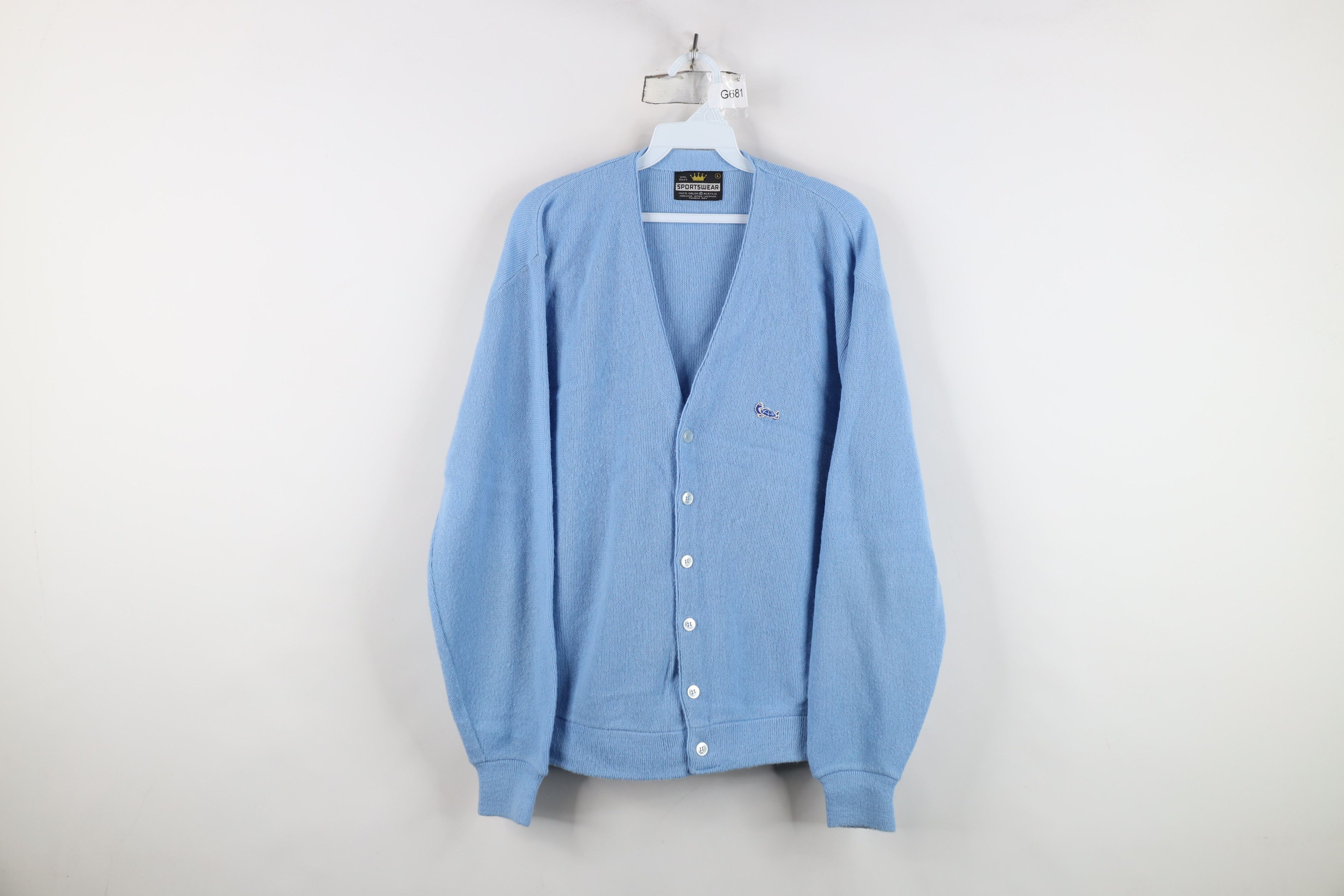 Vintage Vintage 60s 70s Streetwear Sweater Carolina Blue USA Size US L / EU 52-54 / 3 - 1 Thumbnail