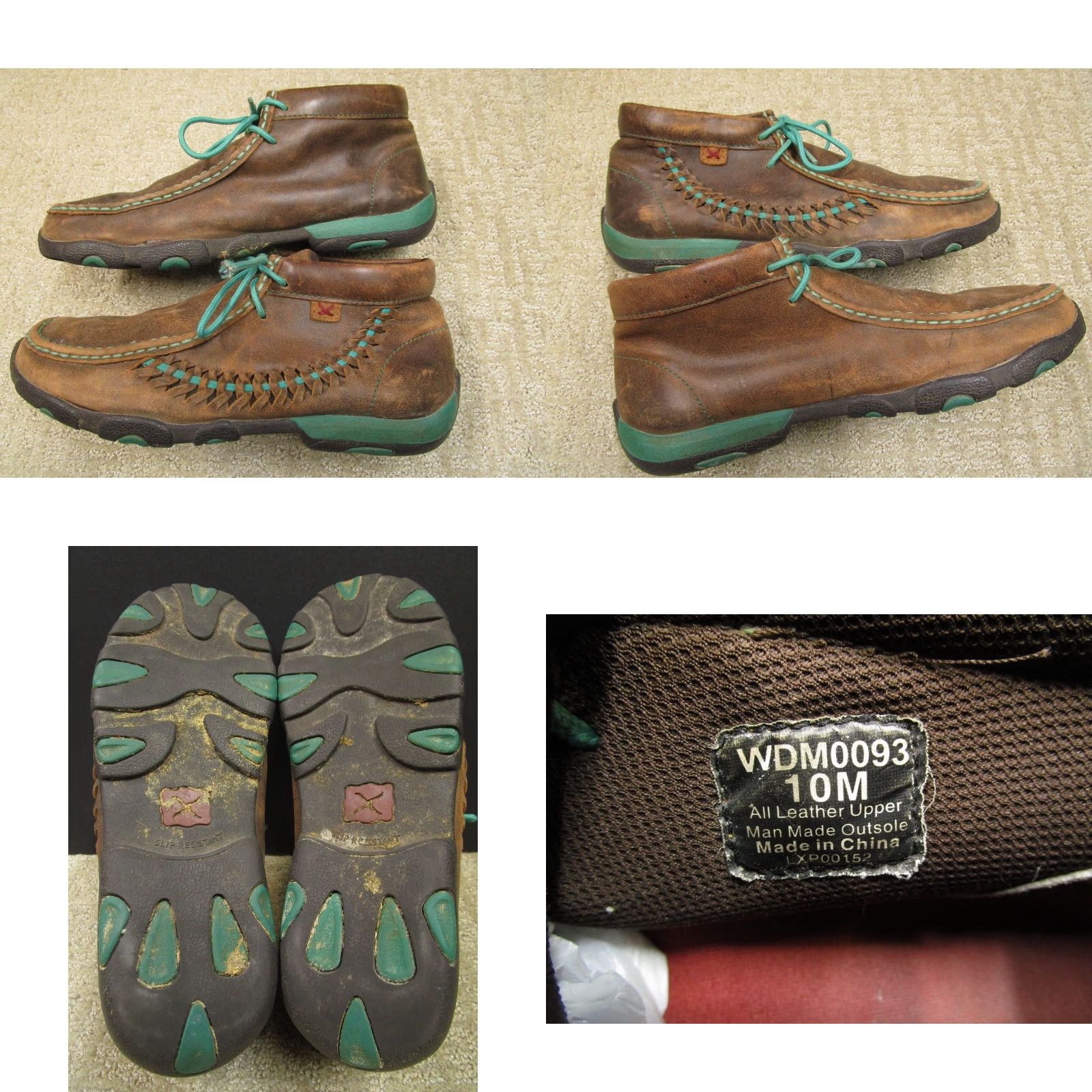 Twisted X Twisted X Chukka Women 10M Brown Teal Leather Moc Bomber Driving Boots WDM0093 Size US 10 / IT 40 - 8 Thumbnail