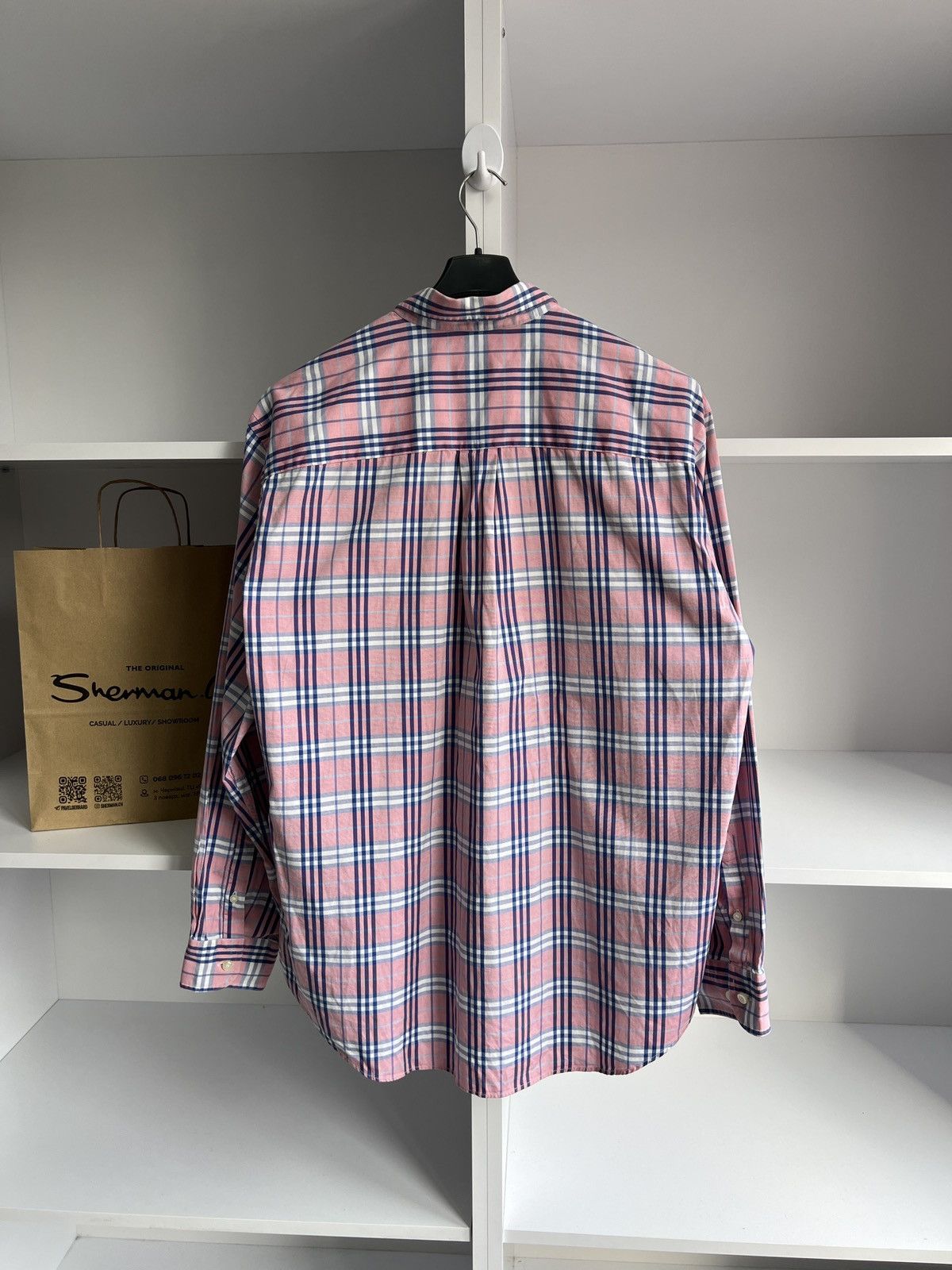 Burberry × Vintage VintageBurberry Check Button-Down Shirt Pink Checked Size US L / EU 52-54 / 3 - 12 Thumbnail