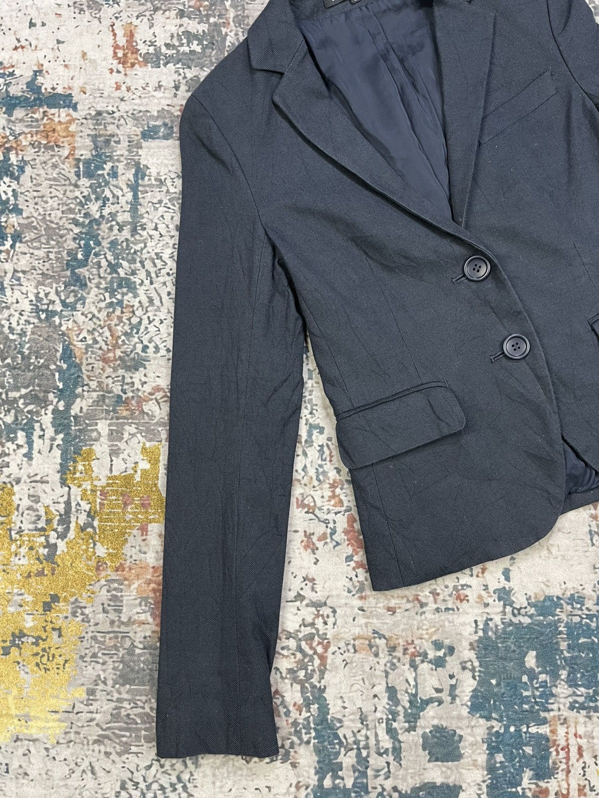 Theory Theory Akrans Irish Deep Blue Seer Shrunken Blazer Size XS / US 0-2 / IT 36-38 - 2 Thumbnail