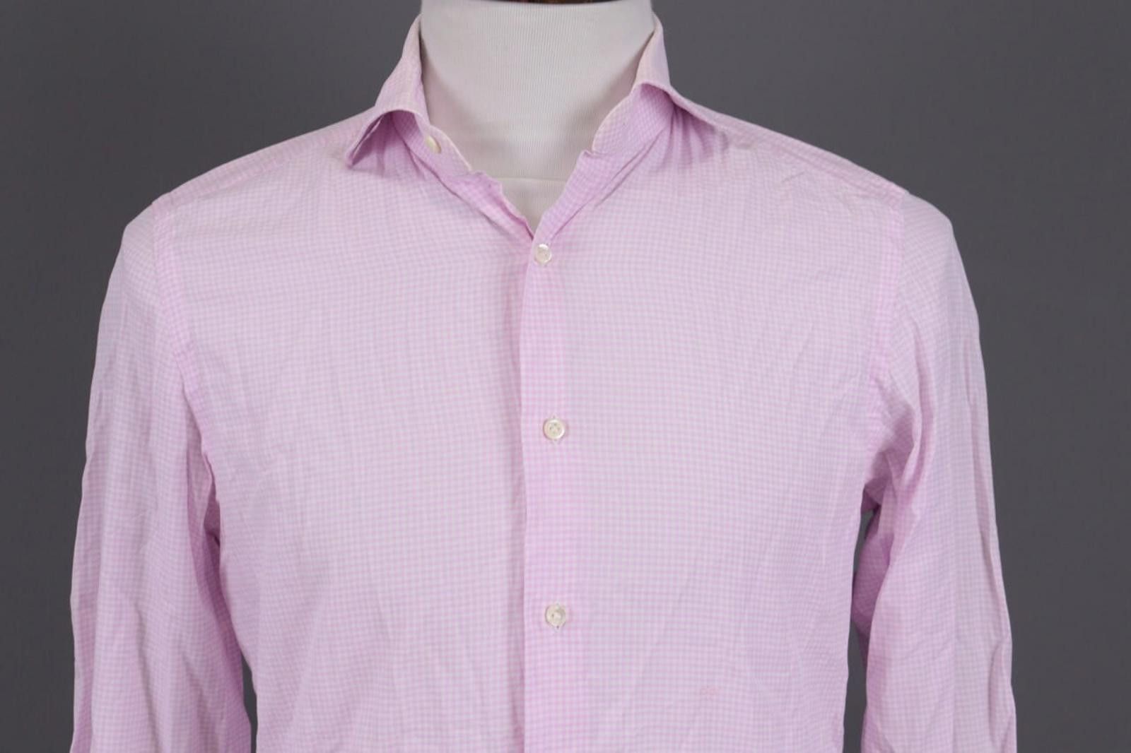 Suitsupply Scabal Pink Check Long Sleeve Dress Shirt Size 39 / 15 1/2 Size US M / EU 48-50 / 2 - 2 Thumbnail