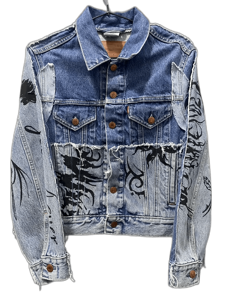 Vetements Unique Denim Jacket with Tattoo-Like Designs Size US XS / EU 42 / 0 - 1 Thumbnail