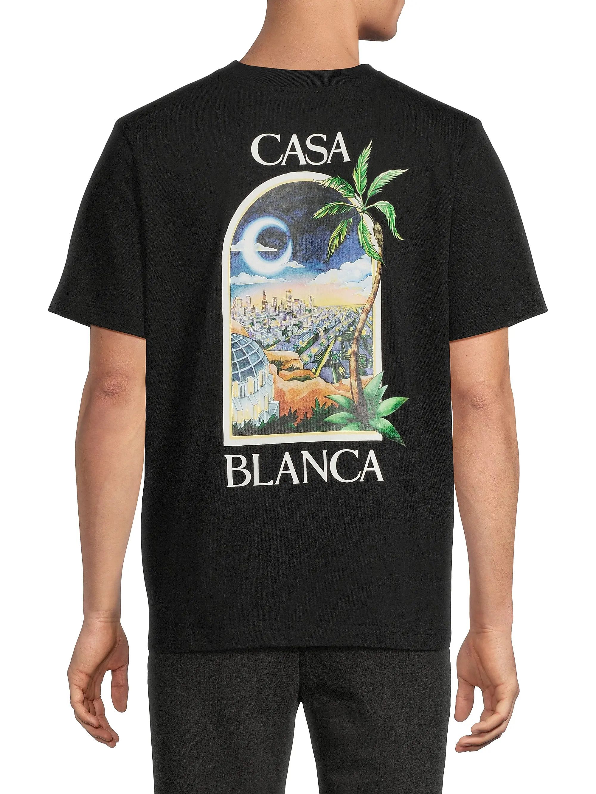Casablanca os11x0725 LA Nights Printed Creweck T-Shirt in Black Size US L / EU 52-54 / 3 - 5 Thumbnail