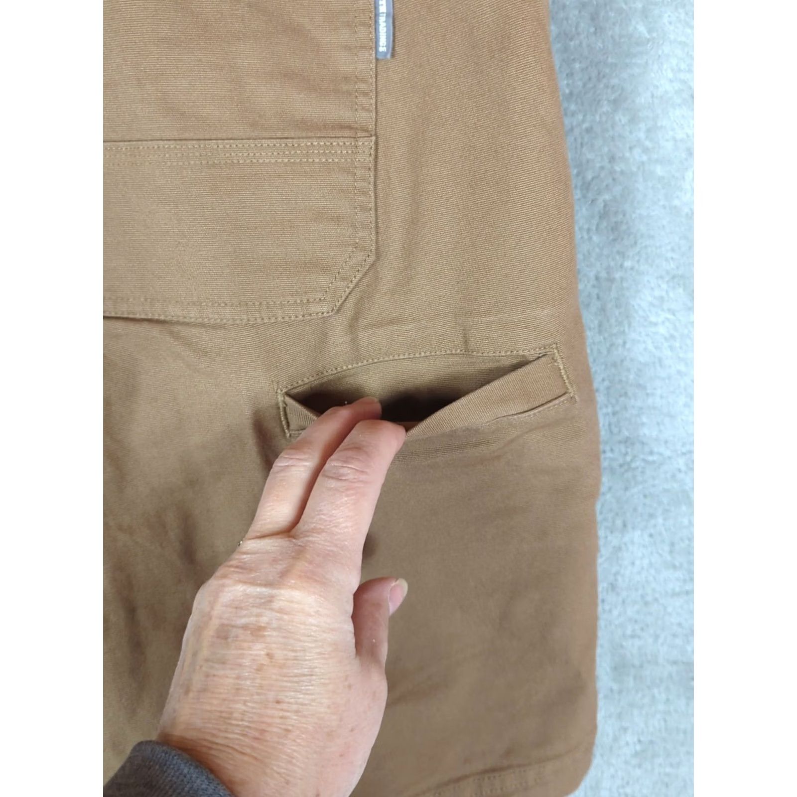 Vintage Duluth Flex Fire Hose Shorts Men’s 42 Relaxed Fit Khaki Brown Chino Canvas Zip Pockets Casual Workwear Summer Spring Fall Mens Size US 42 / EU 58 - 5 Thumbnail