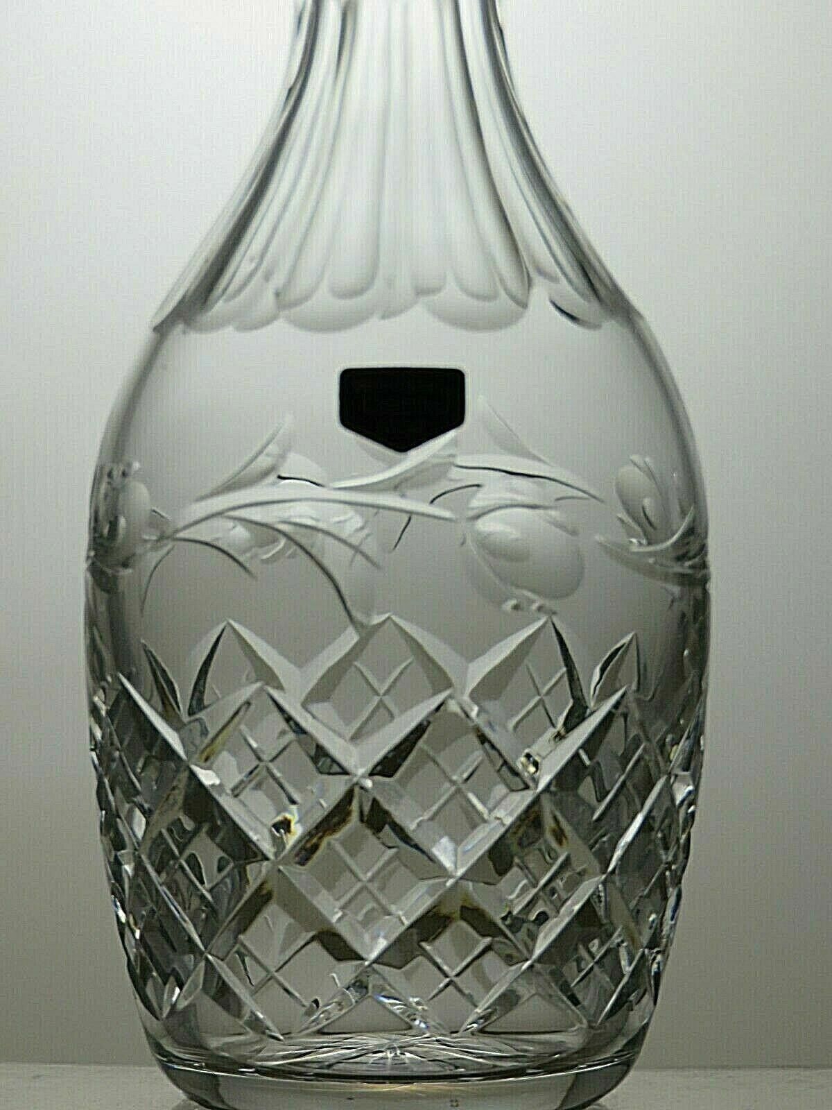 The Unbranded Brand Wordsley Lead Crystal Cut Glass Round Decanter 11" Size ONE SIZE - 4 Thumbnail