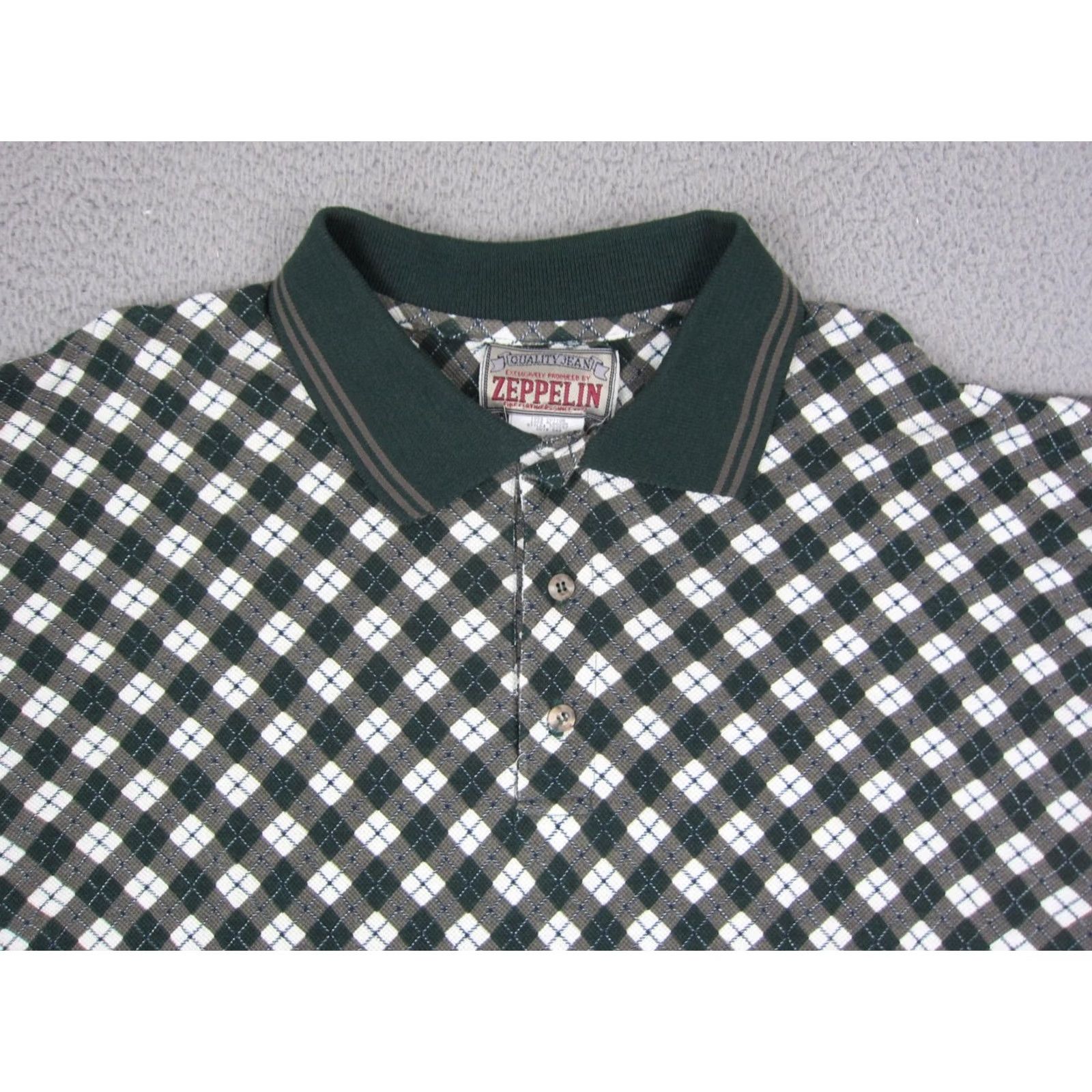 Vintage VINTAGE Zeppelin Polo Shirt Mens XL Green Golf Polo Shirt XL Mens Green 90s Vintage Golfing Country USA Size US XL / EU 56 / 4 - 2 Thumbnail
