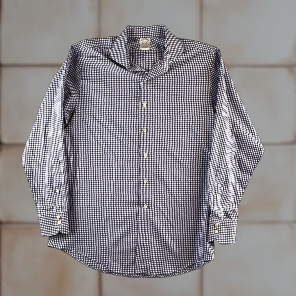 Brooks Brothers Brooks Brothers Regent Shirt Mens 16 34 Blue Gingham LS Button Up Office Dress Shirt Regular Cuff Mens Size US S / EU 44-46 / 1 - 1 Thumbnail