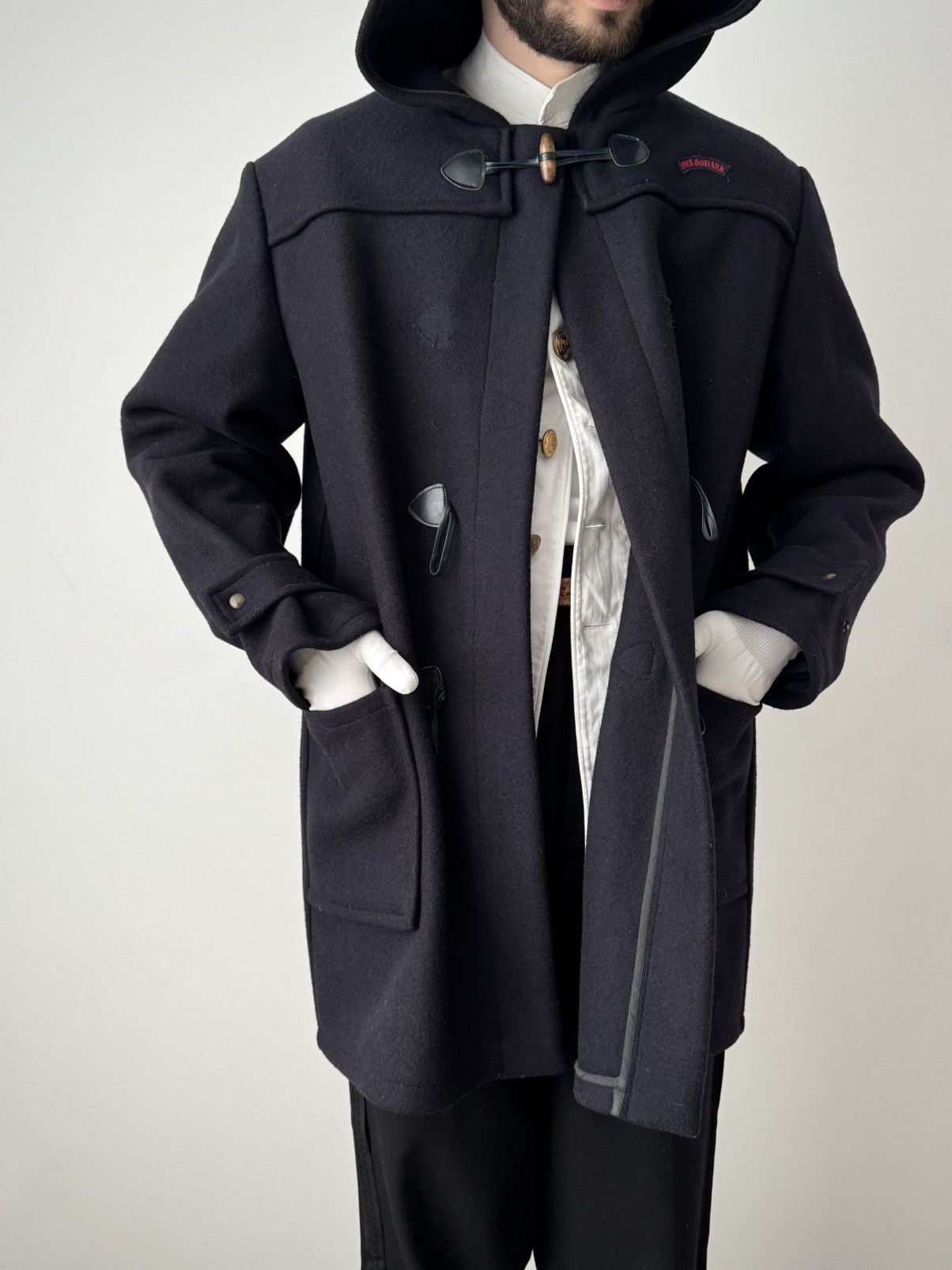 Paul & Shark Vintage 1990s Men's Paul & Shark Navy Wool Duffle Coat Size US XL / EU 56 / 4 - 2 Thumbnail