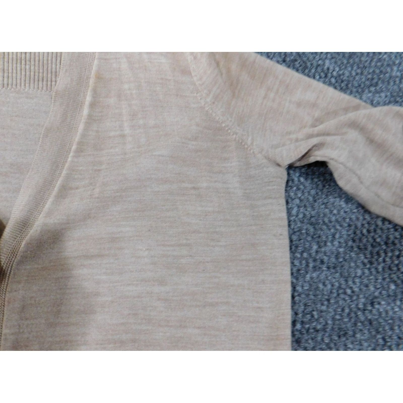 Loft LOFT Cardigan Sweater Womens L Beige Knit Rib Button V-Neck Stretch Casual Modern Designer Fall Winter Spring Size L / US 10 / IT 46 - 7 Thumbnail