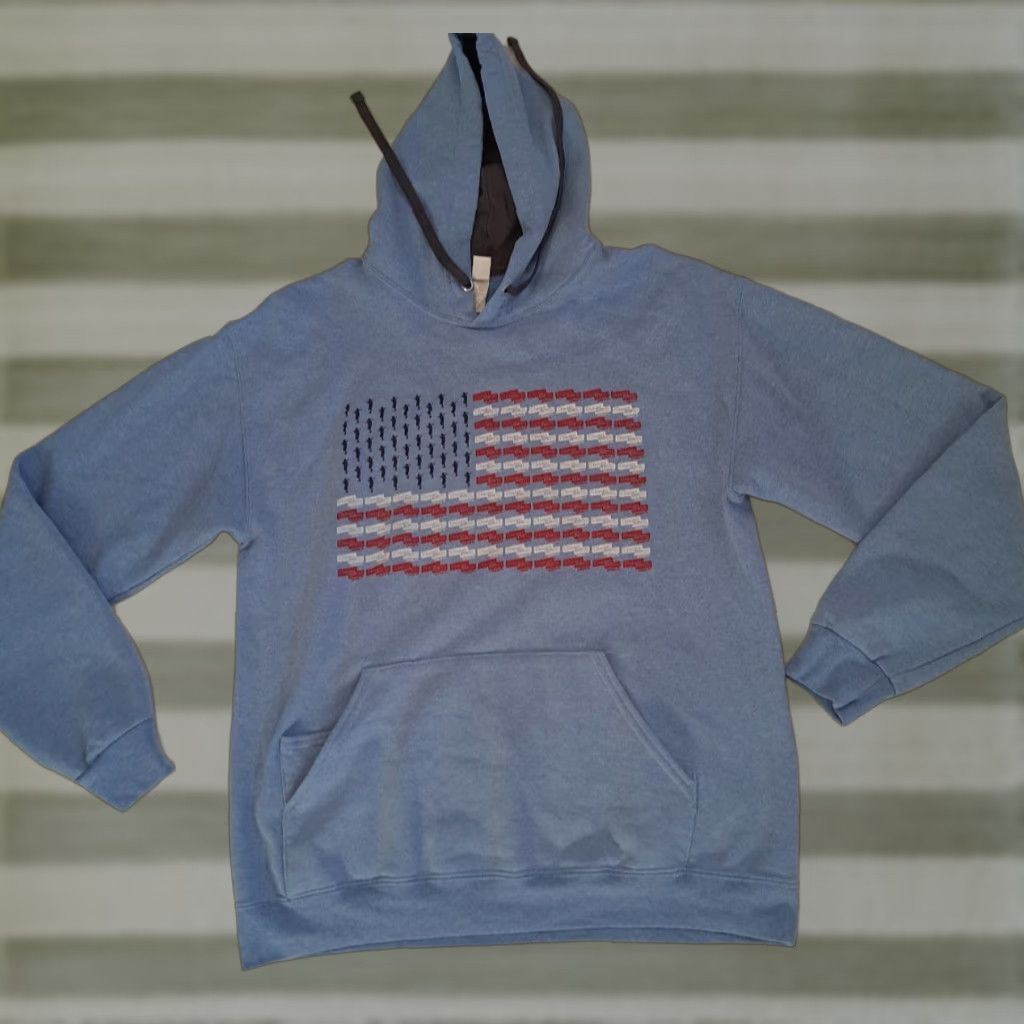 Fruit Of The Loom VINTAGE American Flag Stinson Melton Lacrosse Blue Hoodie Fruit of the Loom M Blue Hoodie Unisex Adults Mens Womens (if applicable) Size US M / EU 48-50 / 2 - 1 Thumbnail