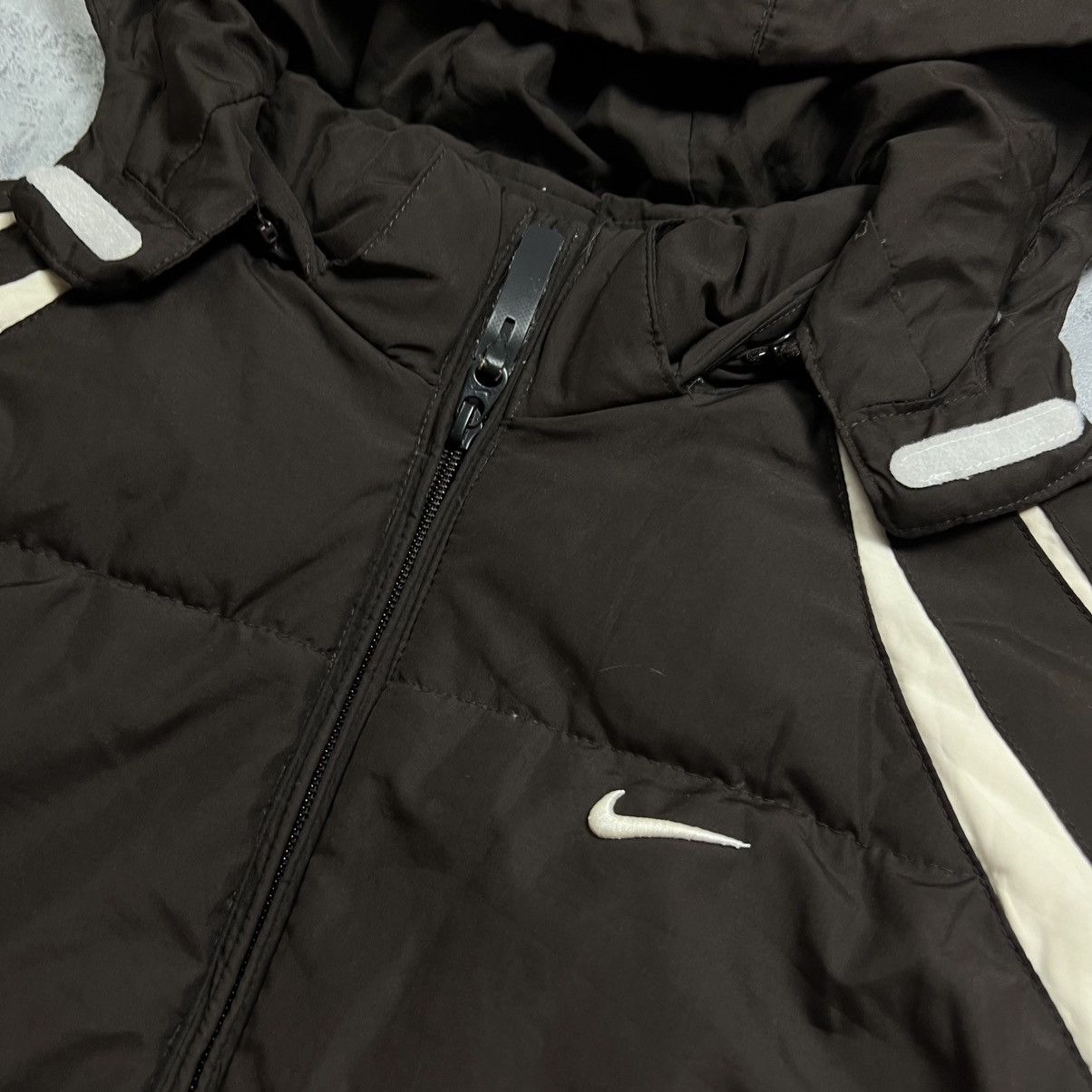 Nike 90s NIKE SWOOSH VINTAGE GORPCORE PUFFER DOWN HOODED JACKET Size XL / US 12-14 / IT 48-50 - 4 Thumbnail