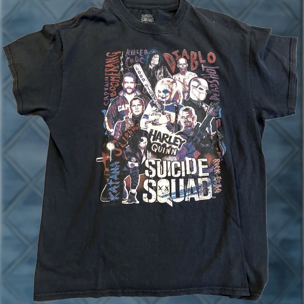 Vintage Suicide Squad Harley Quinn T-Shirt - Short Sleeve Crew Neck - Black - M - Unisex Adults - Movie Promo Size US M / EU 48-50 / 2 - 1 Thumbnail