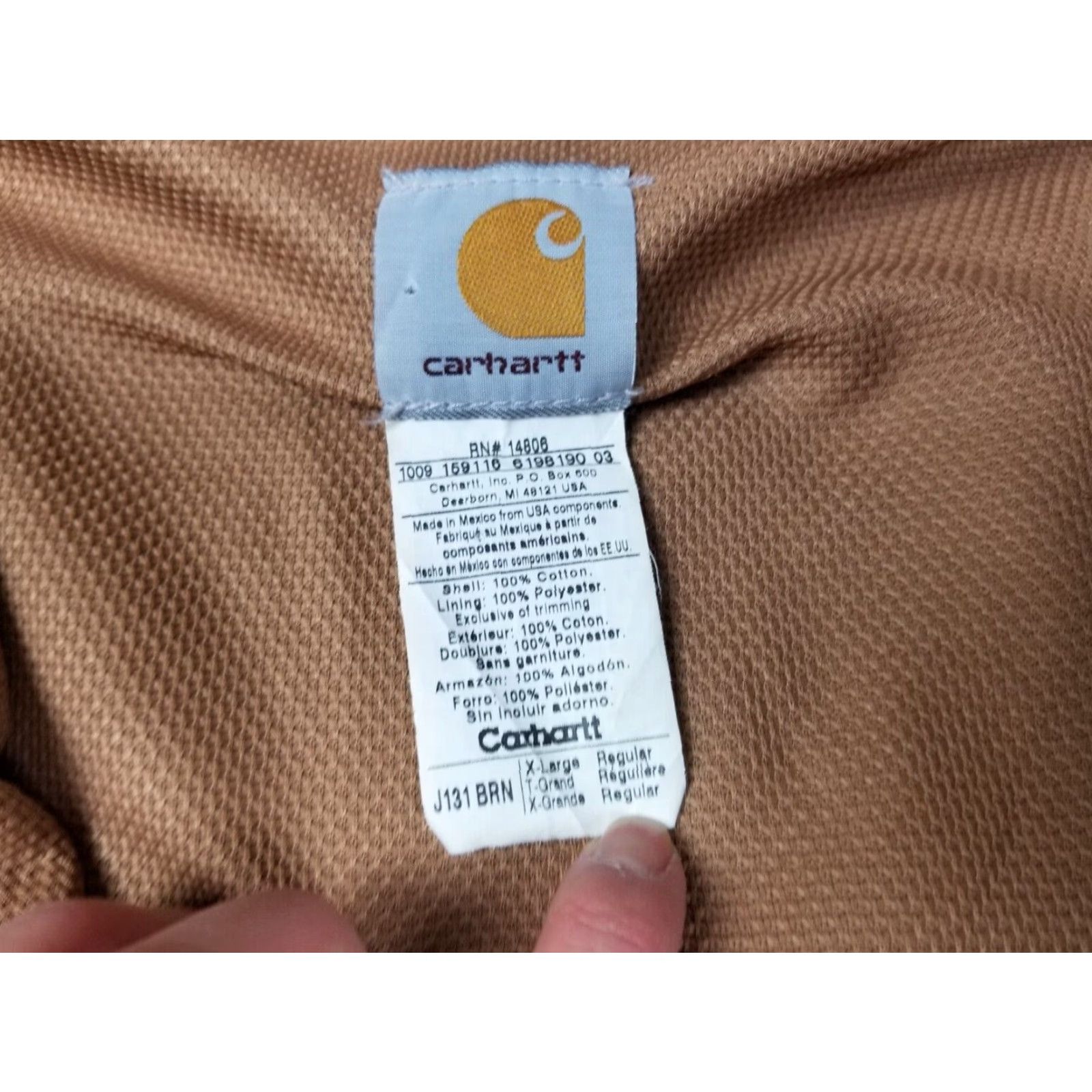 Carhartt Carhartt J131 Hooded Canvas Work Duck Jacket XL Black Jacket Mens XLtall Used Size US XL / EU 56 / 4 - 7 Thumbnail