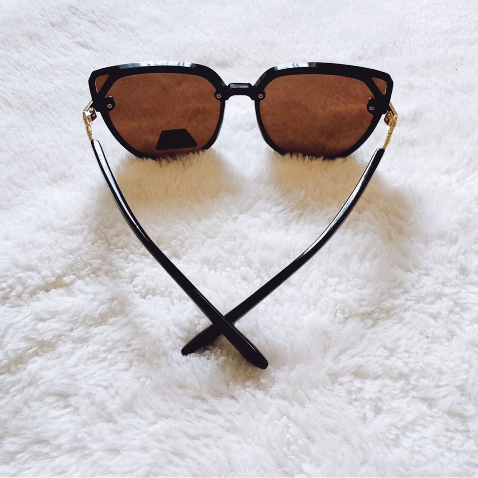 Other Genevieve Clear Brown & Black Rimless Polarized Sunglasses Size ONE SIZE - 8 Thumbnail
