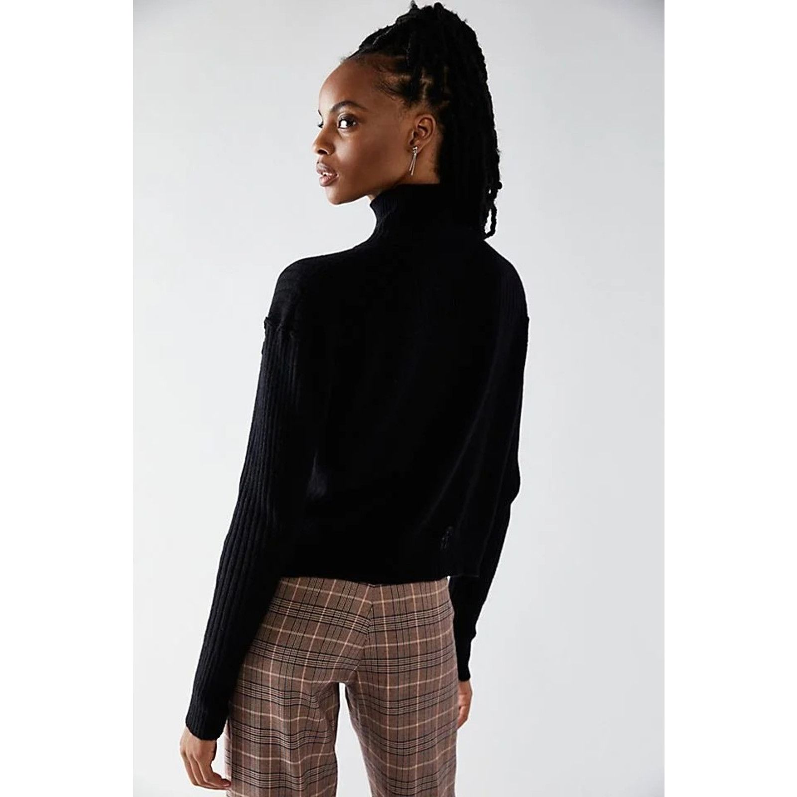 Free People Free People Aubrey Cashmere Turtleneck Sweater $158 XS Black Size XS / US 0-2 / IT 36-38 - 4 Thumbnail