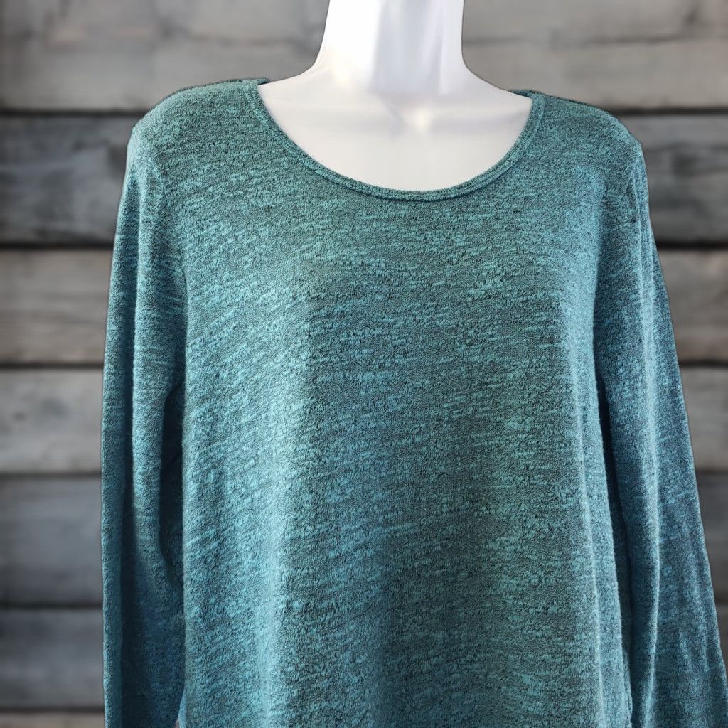 Vintage Tianello Womens Blouse Sz Medium Blue Long Sleeve Polyester Blend Knit Shirt Size M / US 6-8 / IT 42-44 - 1 Thumbnail