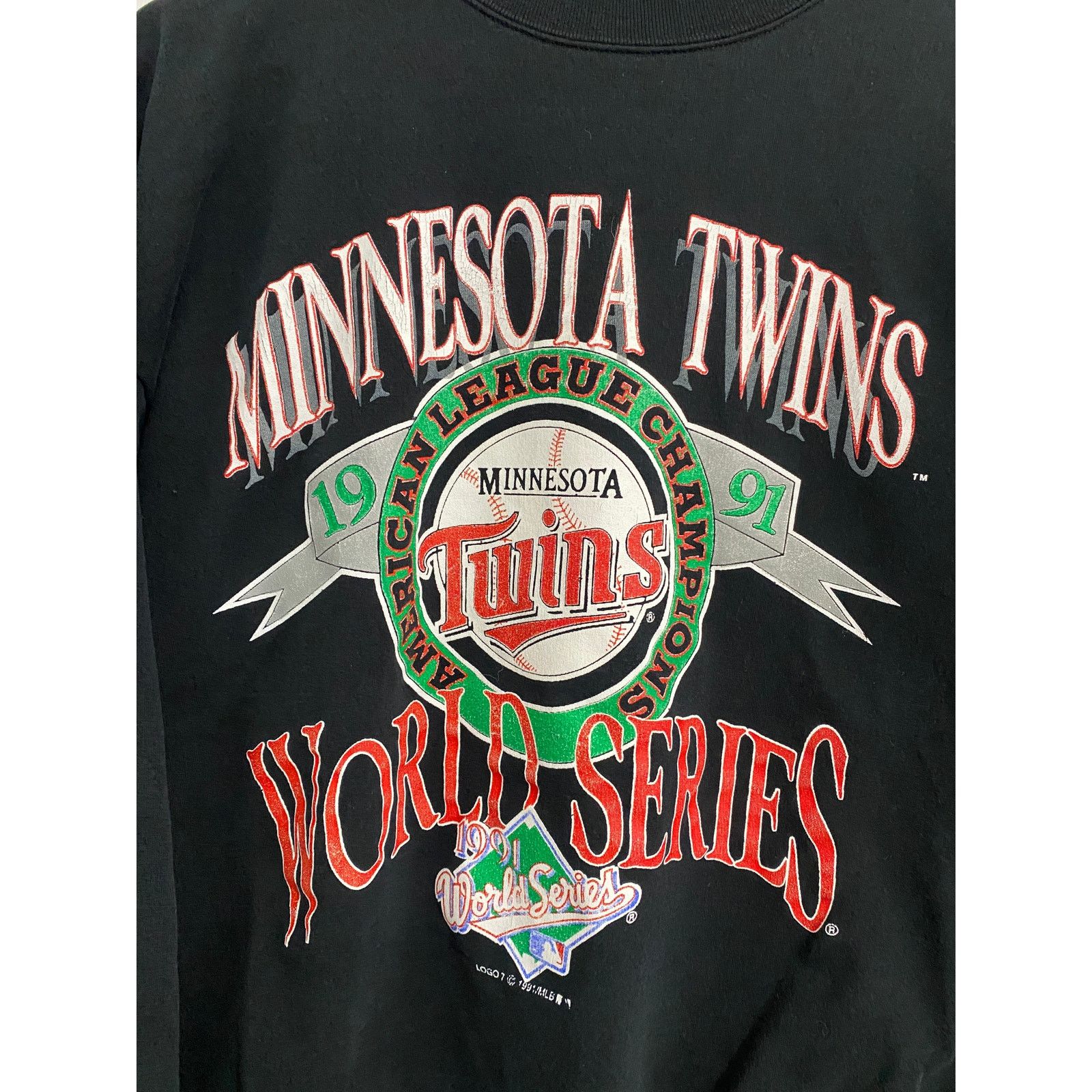 Vintage 1991 World hot Series Minnesota Twins Logo 7 Crew Neck - XL