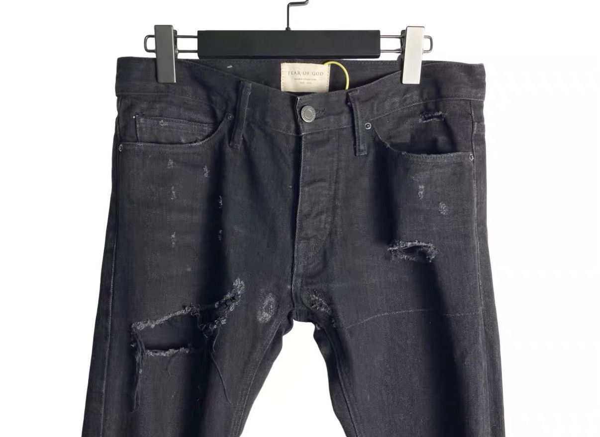 Fear of God Fear Of God 4th SSENSE Exclusive Distressed Denim Jeans J31 Size US 29 - 3 Thumbnail