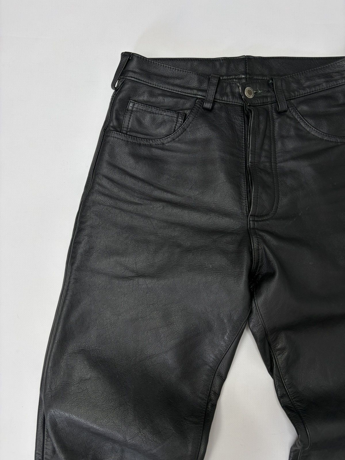 Hedi Slimane 🔥 Vintage Leather Pants 00s Italian Rock Noir Archive Grunge Size US 30 / EU 46 - 5 Thumbnail