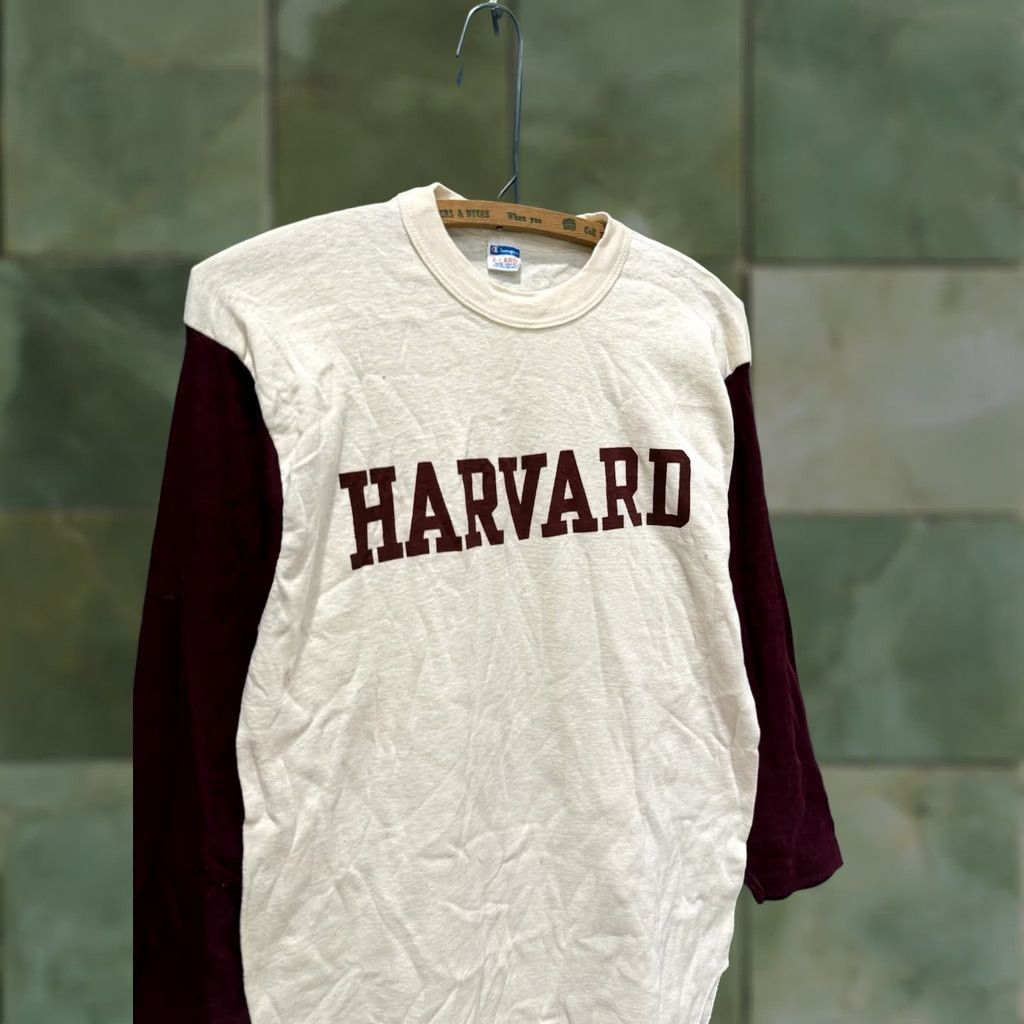 Champion VINTAGE Champion Shirt XL USA Harvard University Cotton Raglan Blue 70s Men Girls Mens Size US XL / EU 56 / 4 - 1 Thumbnail