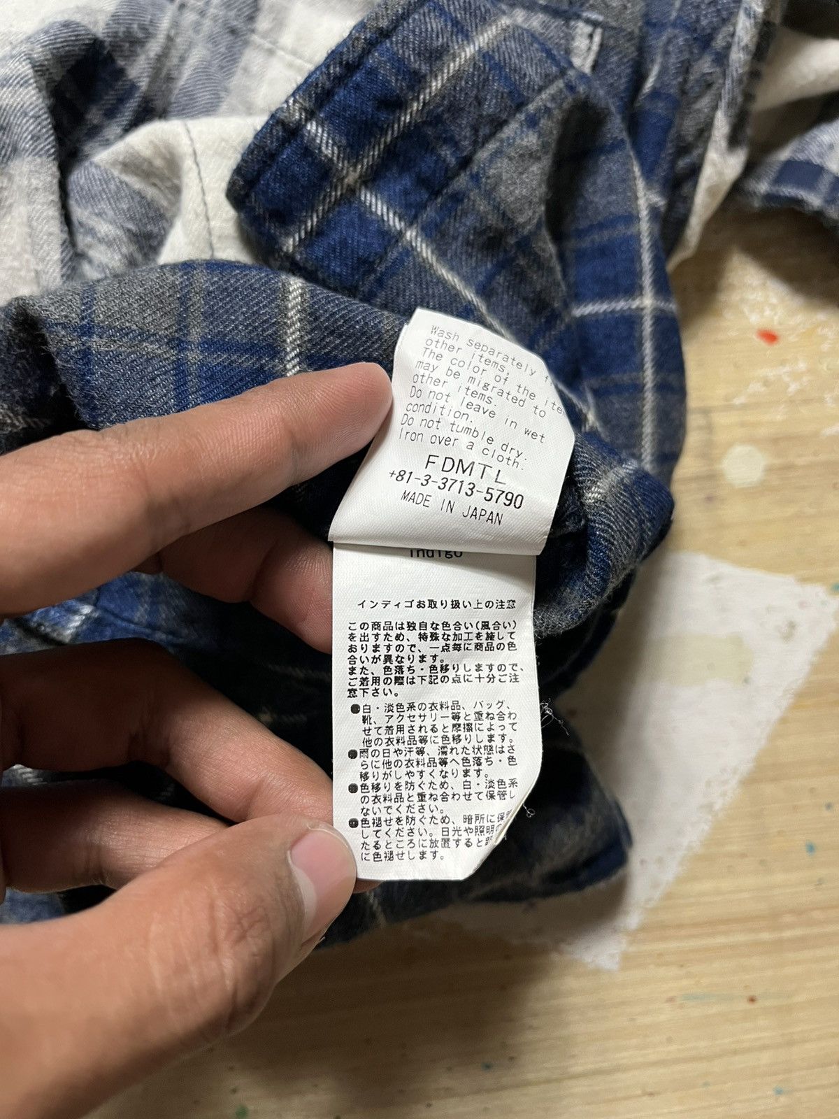 FDMTL FDMTL AW16 INDIGO CHECK SHIRT Size US M / EU 48-50 / 2 - 10 Thumbnail