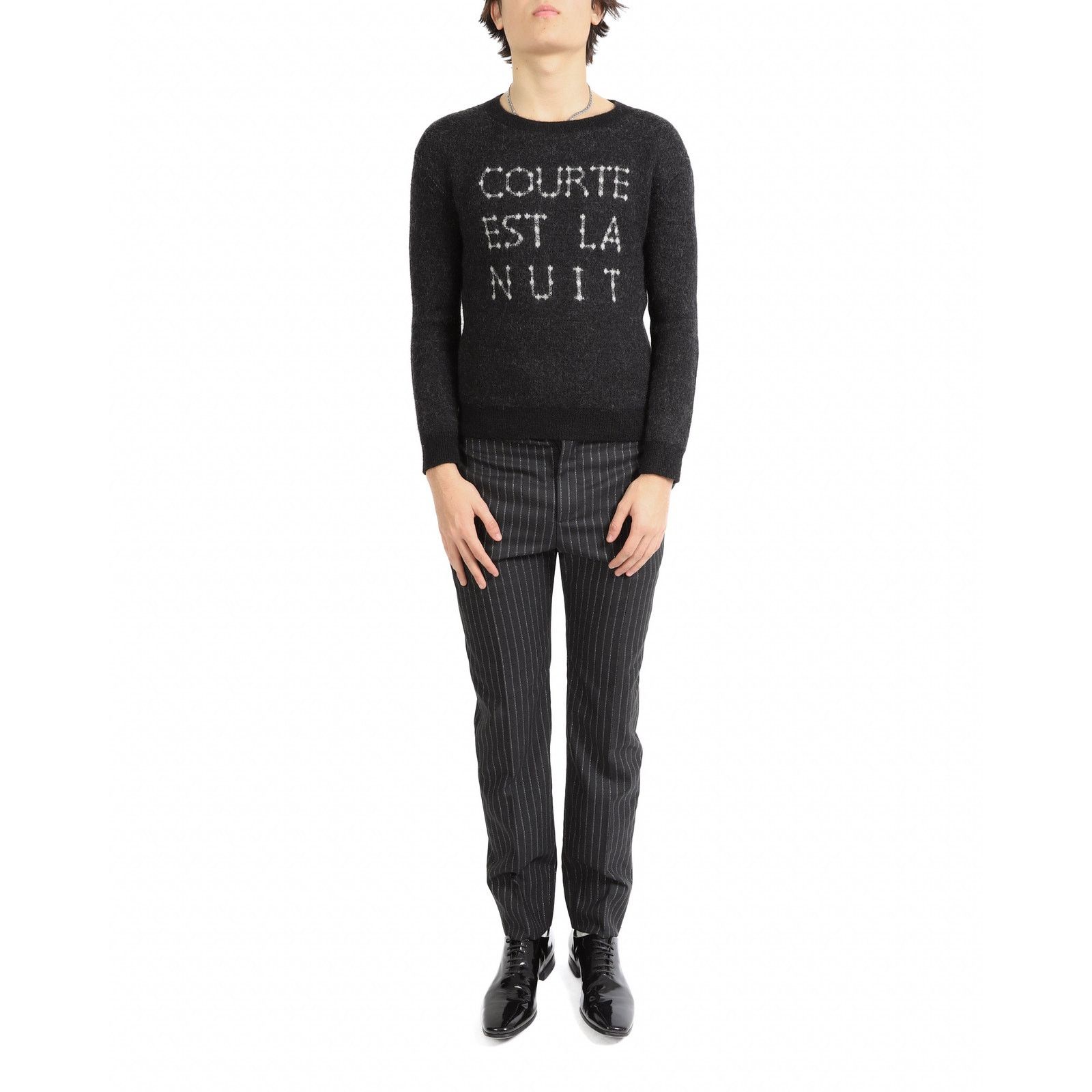 Saint Laurent Paris FW19 ,,Courte Est La Nuit'' Intarsia Knit in Wool Size US S / EU 44-46 / 1 - 8 Thumbnail