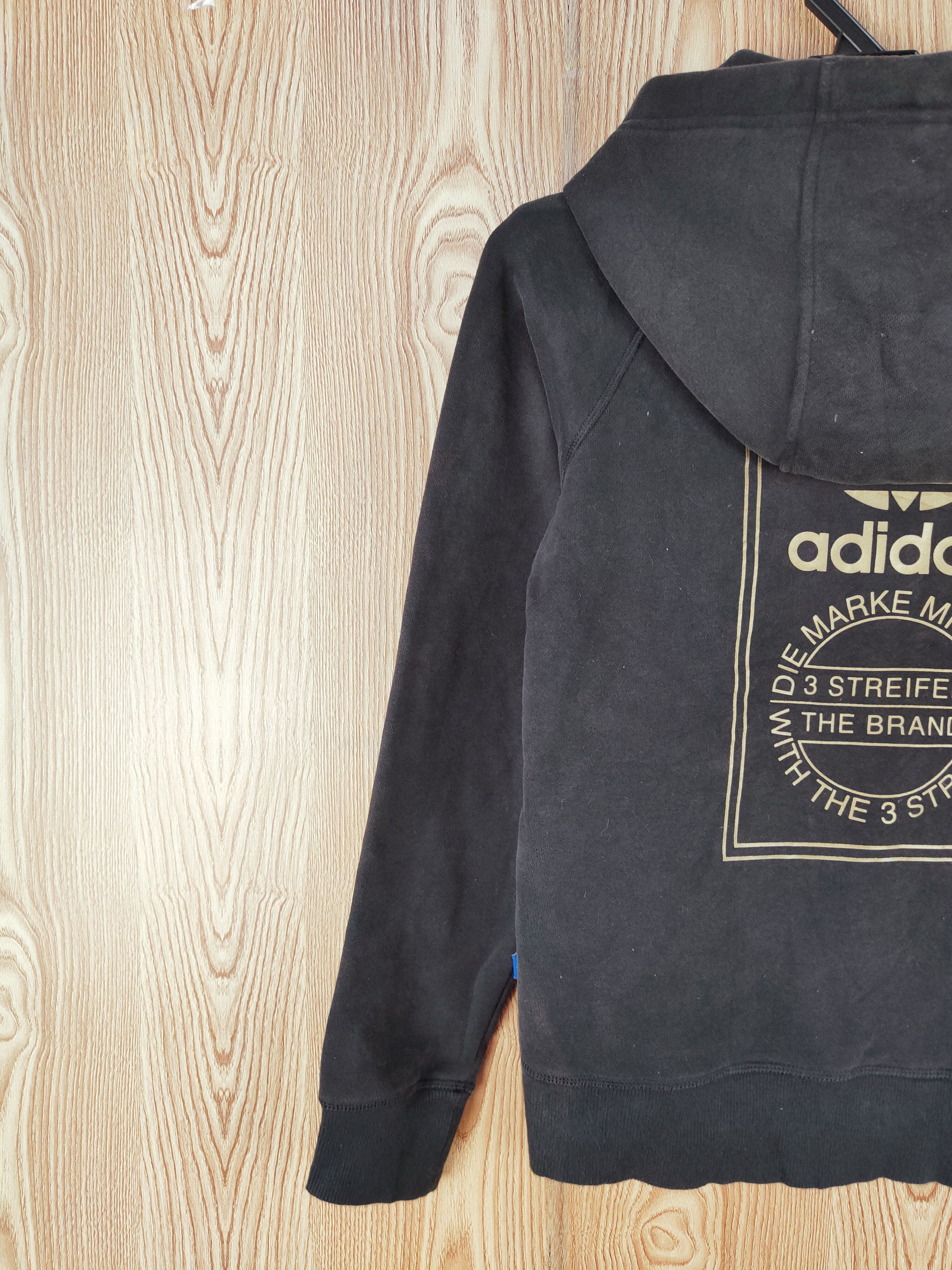 Adidas DL Adidas vintage Black Faded Hoodie Sweatshirts #W252 Size US XS / EU 42 / 0 - 11 Thumbnail