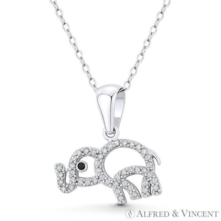 Other Baby Elephant Animal Charm CZ Crystal Open-Design Pendant Size ONE SIZE - 1 Preview