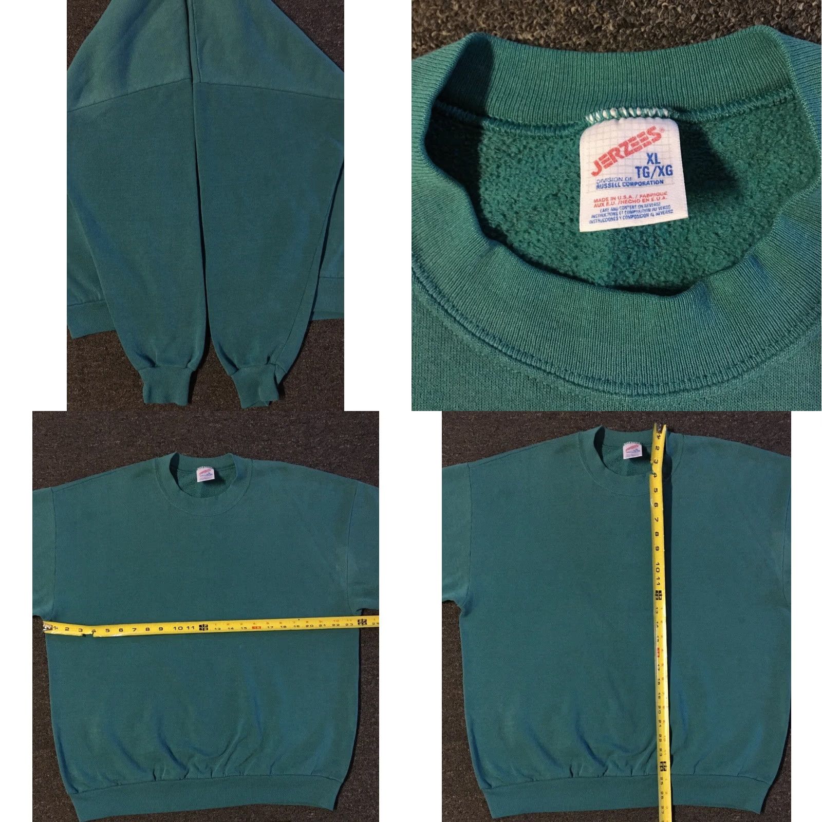 Vintage VINTAGE Jerzees Sweatshirt Hoodie L Green 90s Grunge Punk Biker USAMens Size US L / EU 52-54 / 3 - 8 Thumbnail