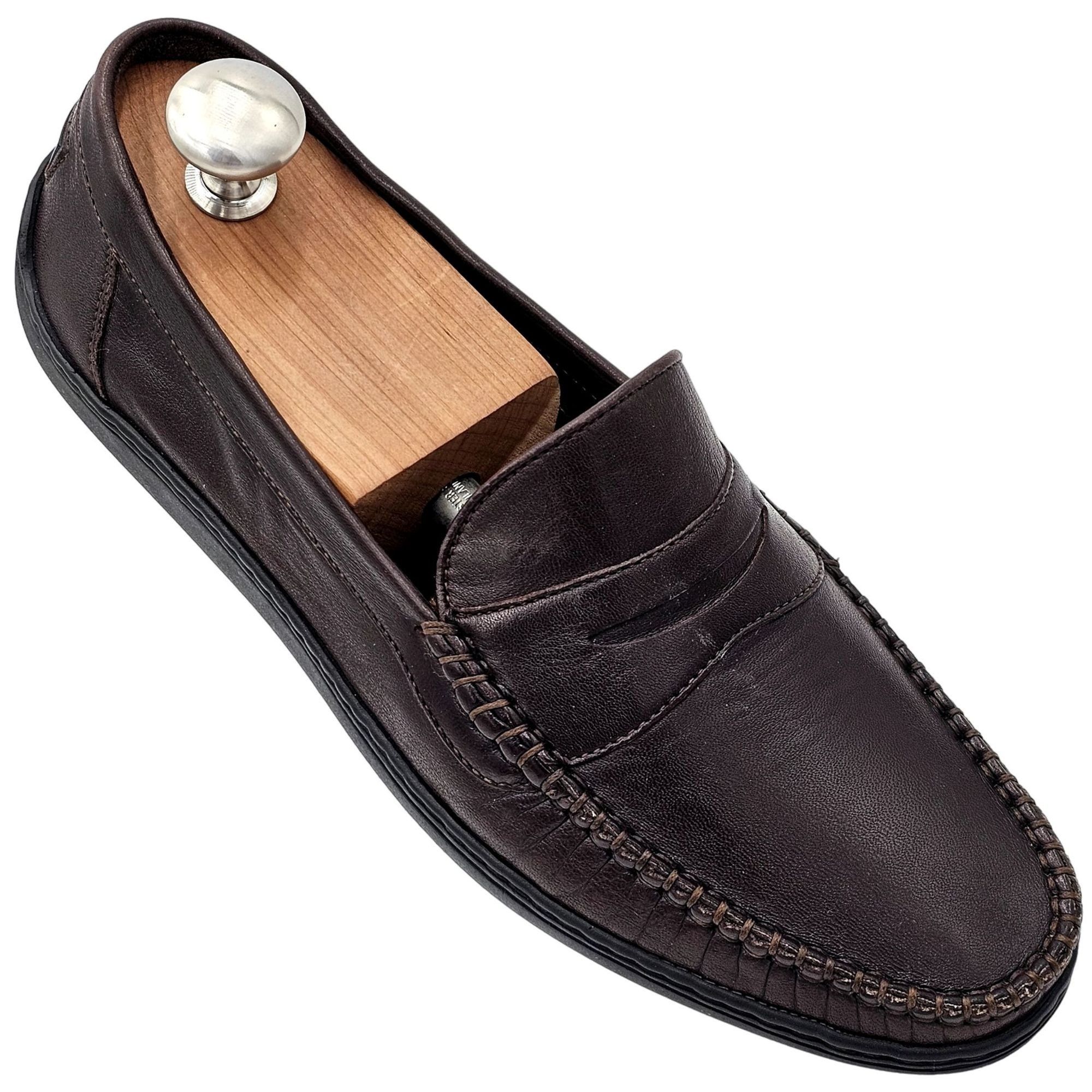 Bragano × Cole Haan Vintage Bragano Loafers Cole Haan Italy Mens 7 Brown Leather Size US 7 / EU 40 - 12 Thumbnail