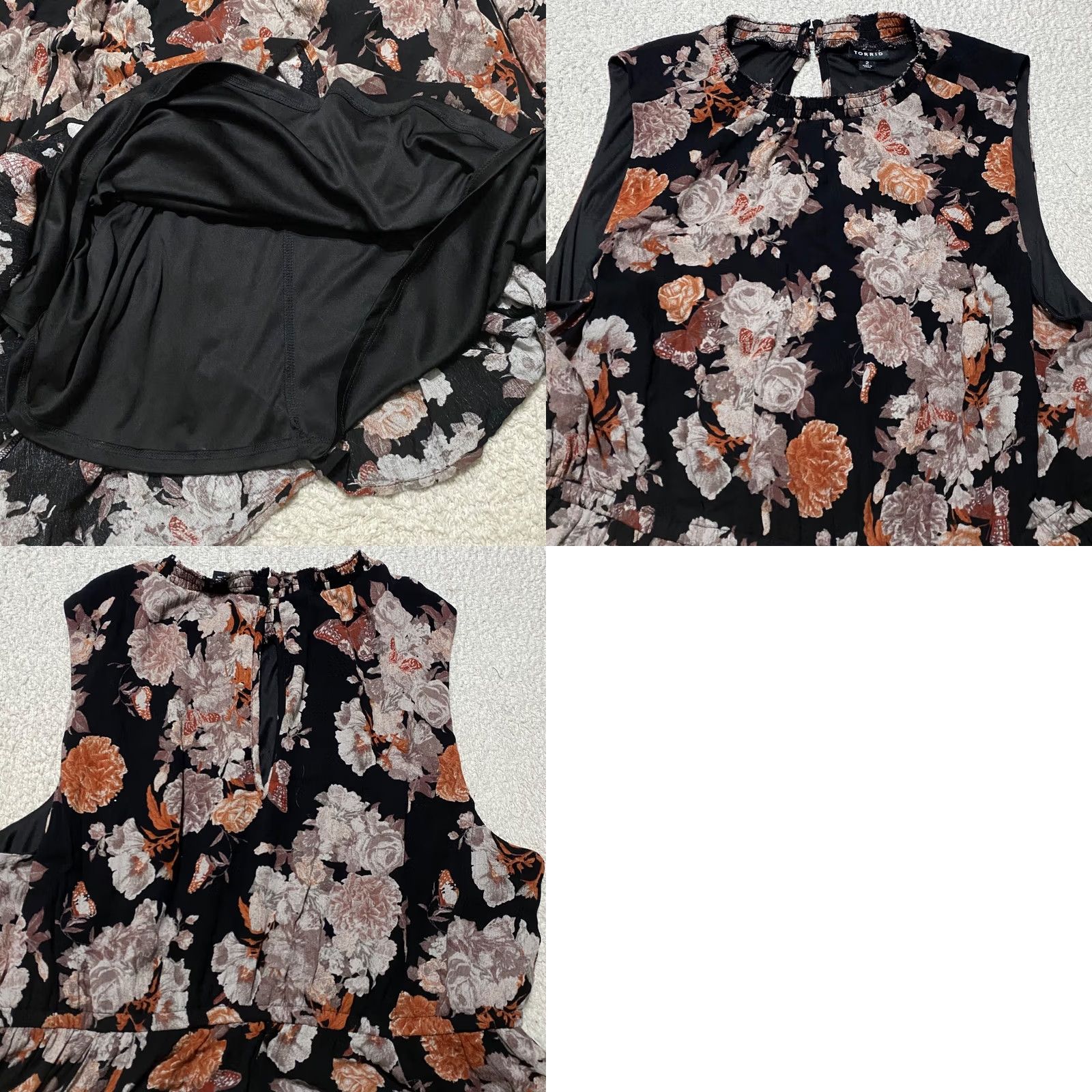 Torrid Torrid Dress Multicolor Floral Sleeveless Lined Midi 2X Plus A-Line Short Description: 2X Plus Size XXL / US 16-18 / IT 52-54 - 8 Thumbnail